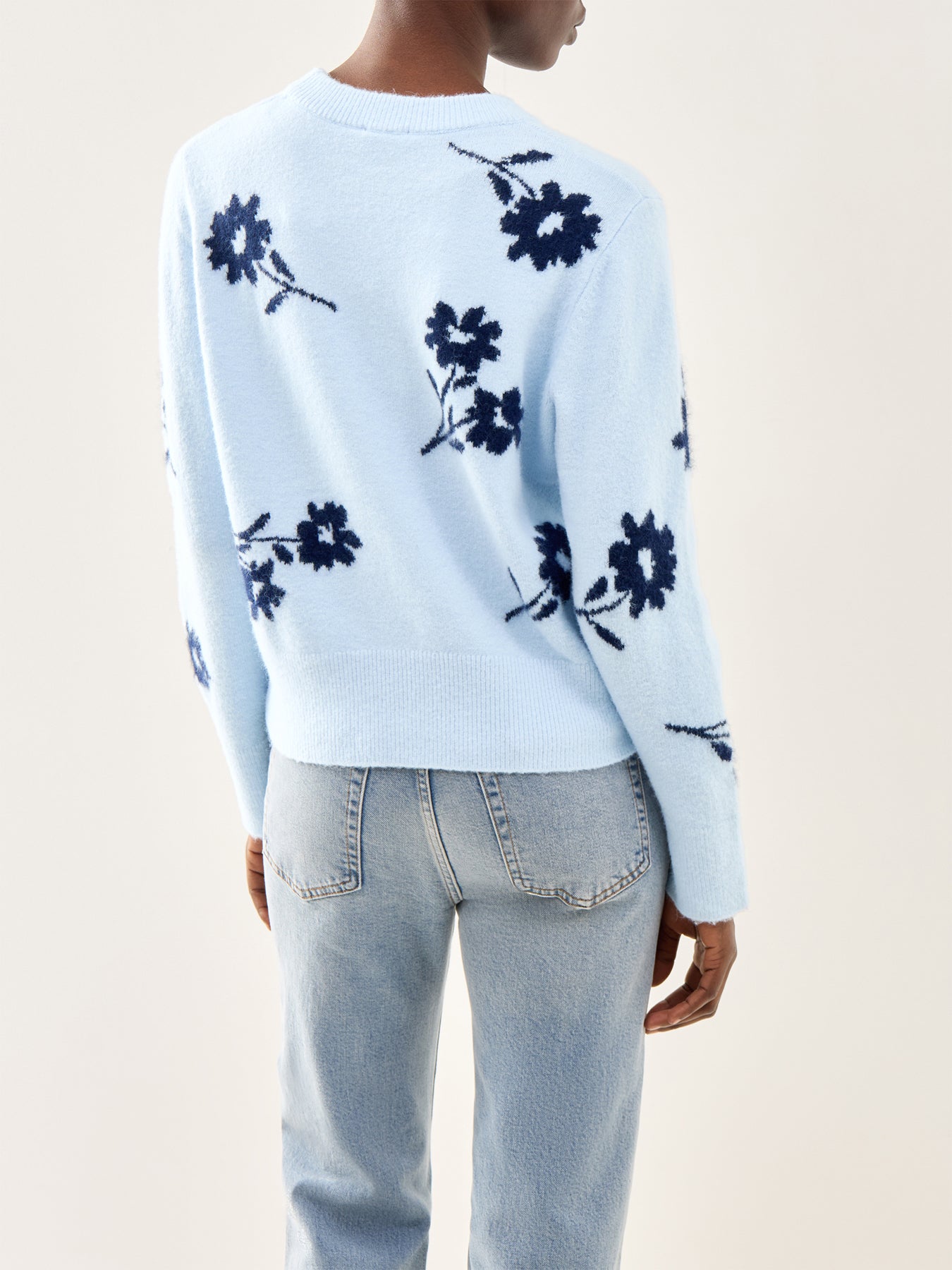 Anise Floral Jacquard Jumper Blue