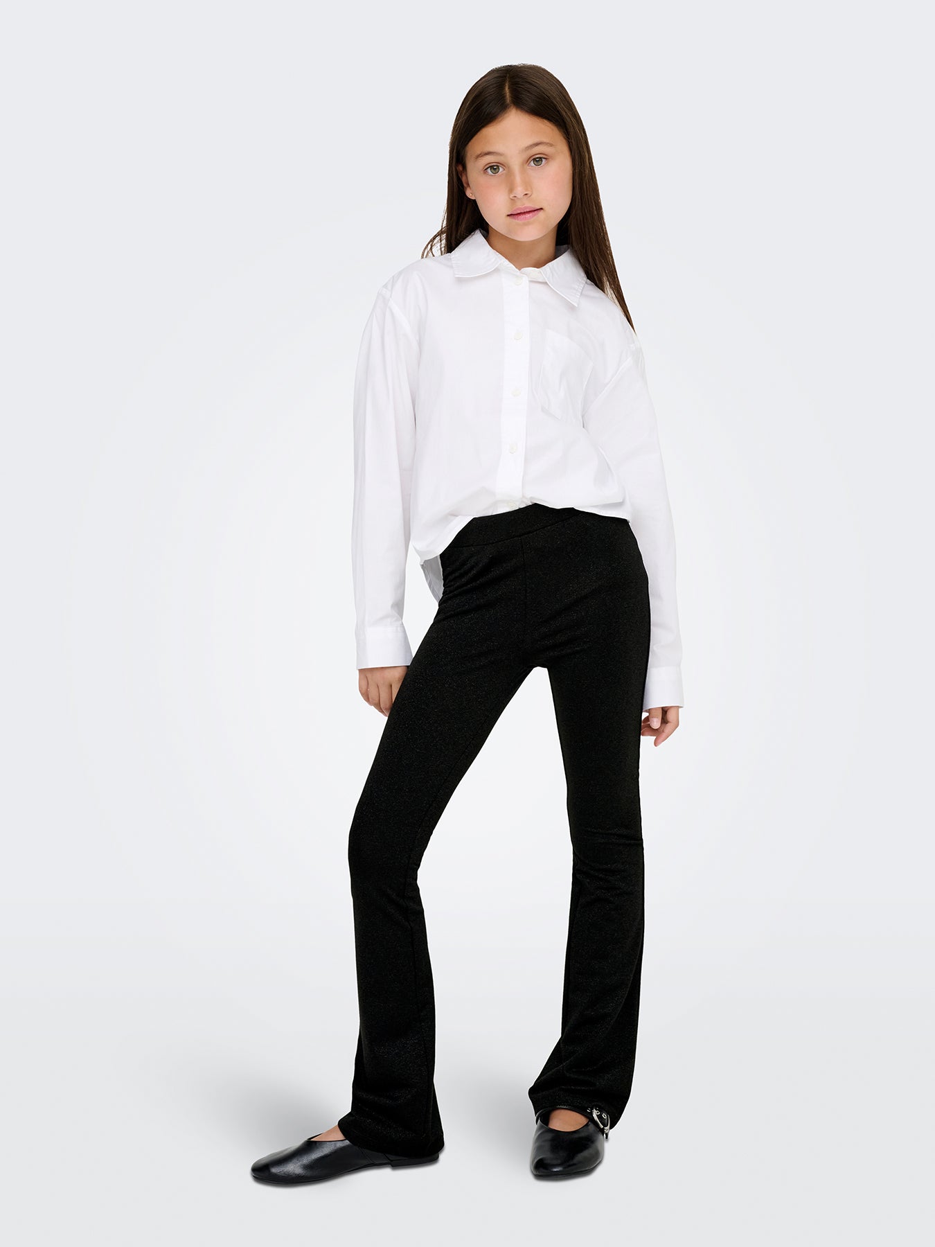 Girls’ Glitter Flared Pants Black
