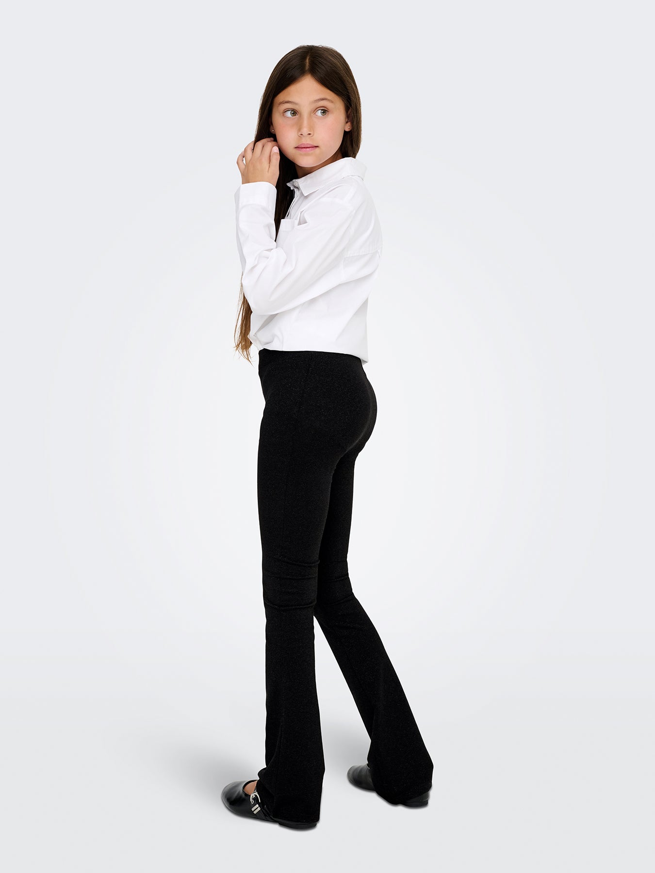 Girls’ Glitter Flared Pants Black