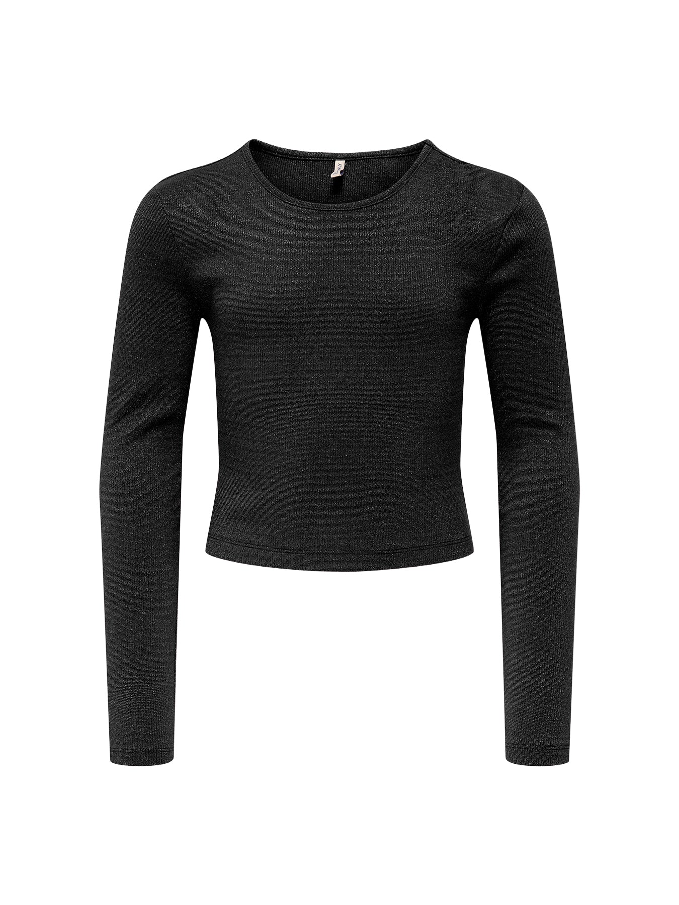 Girls’ Glitter Cutout Long Sleeve Top Black