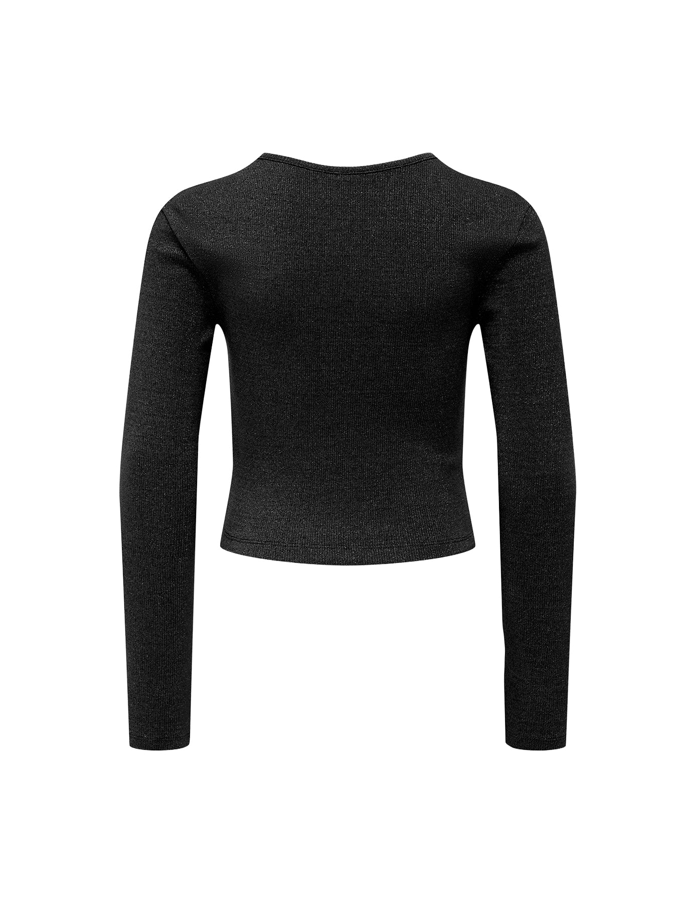 Girls’ Glitter Cutout Long Sleeve Top Black