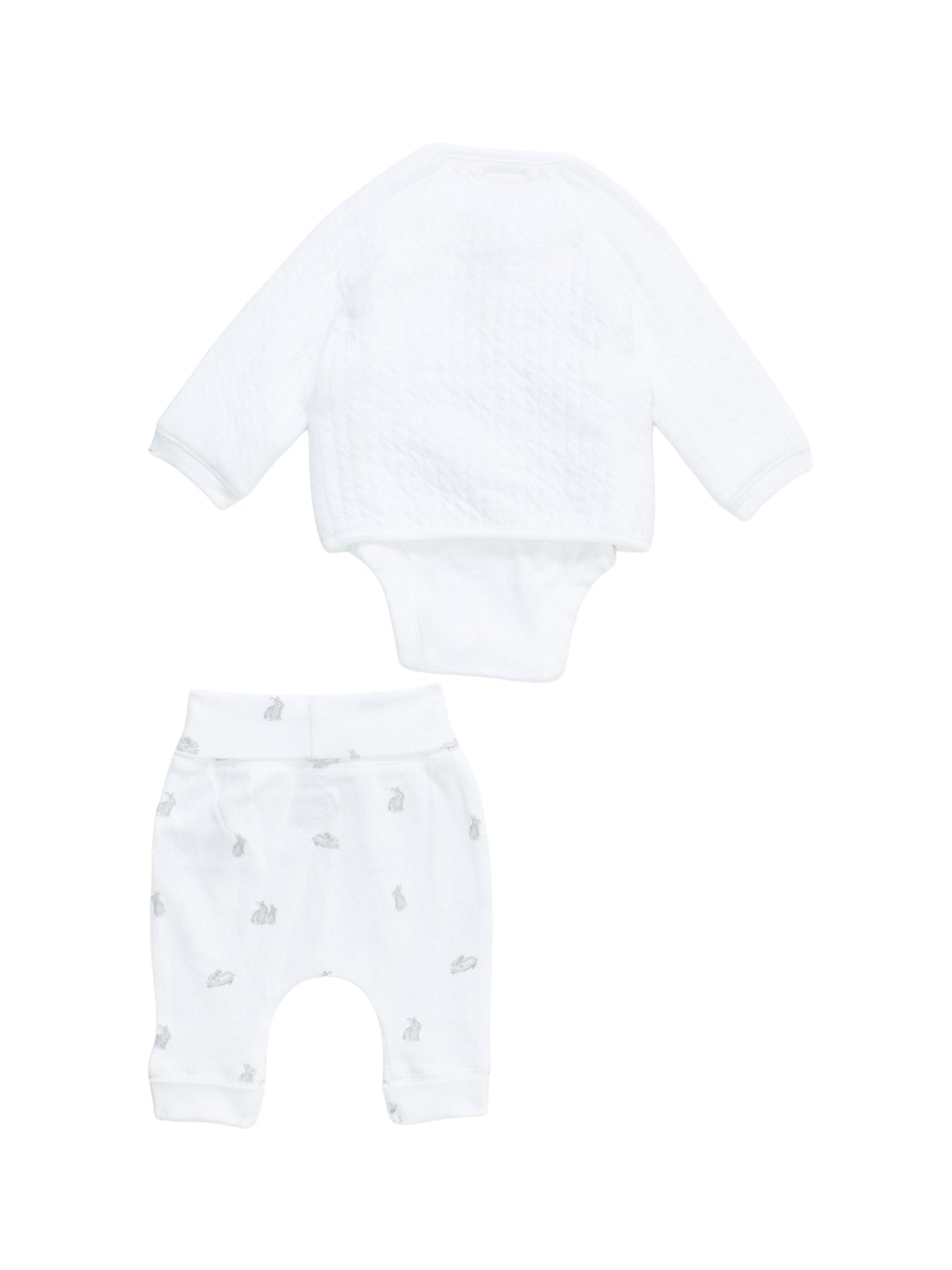 Baby Quilted Jacket Set White