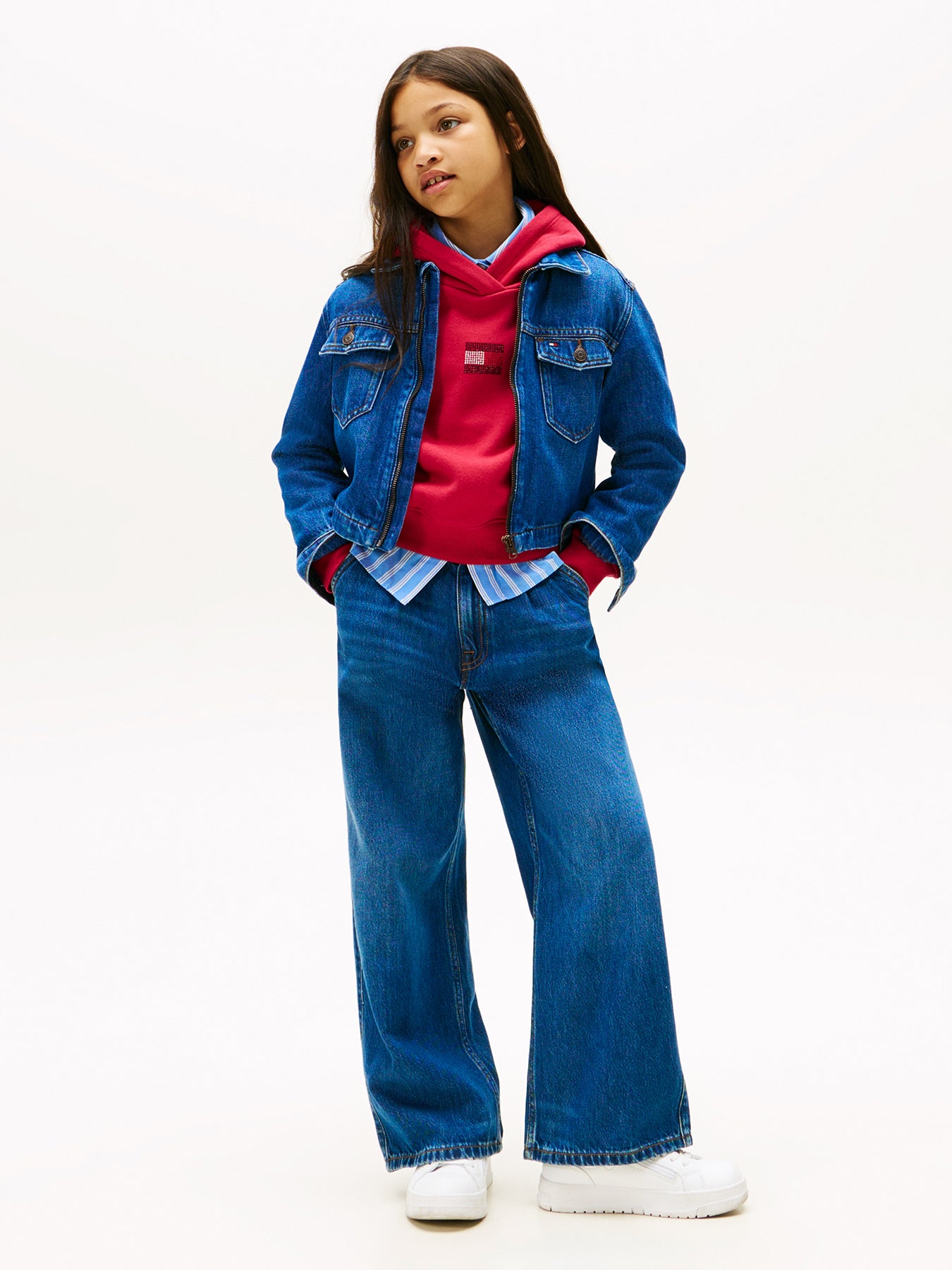 Kids’ Mabel High Rise Wide Leg Jeans