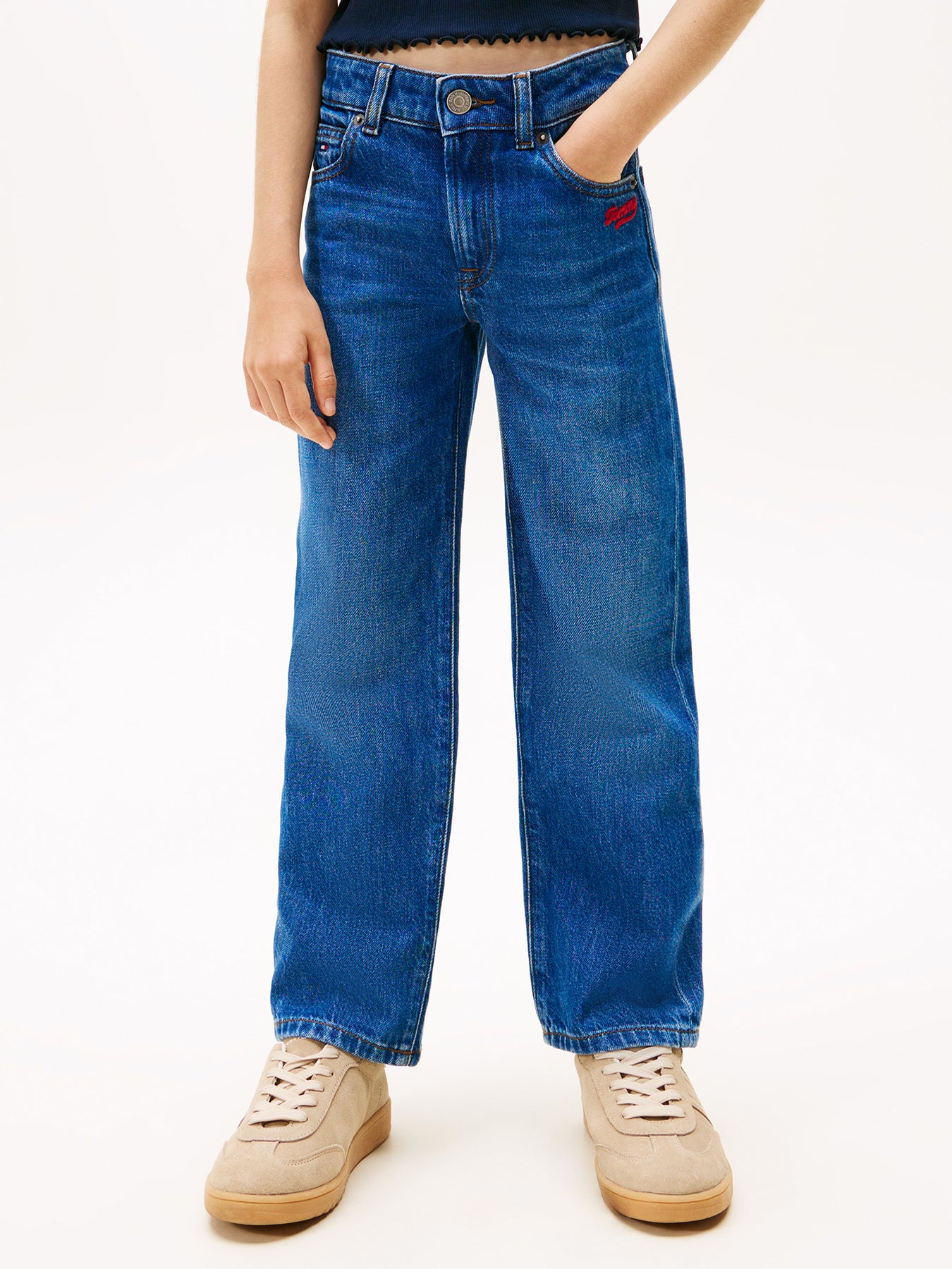 Kids’ Logo Embroidery Girlfriend Jeans
