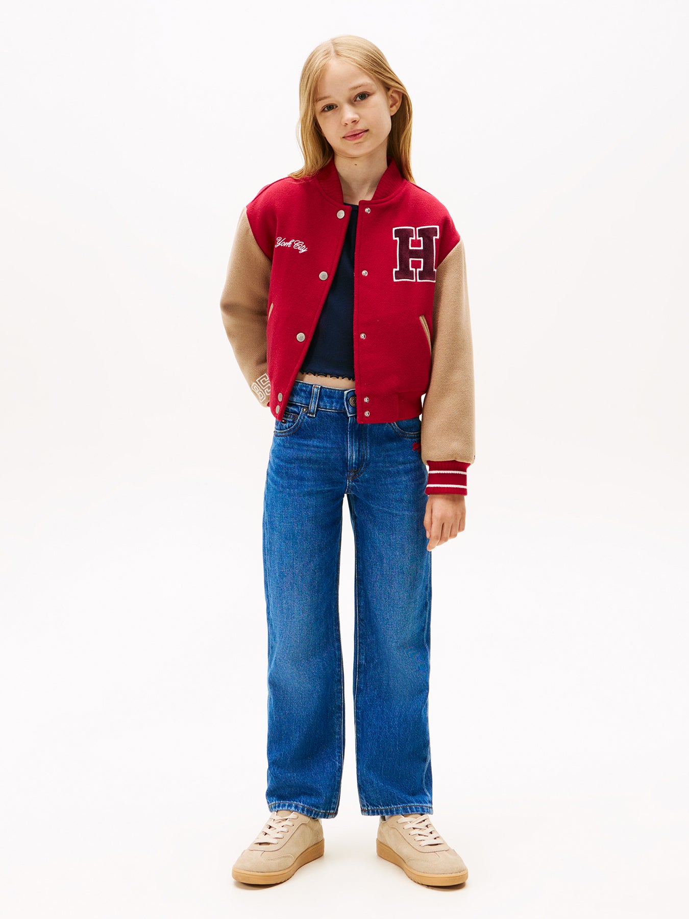 Kids’ Logo Embroidery Girlfriend Jeans