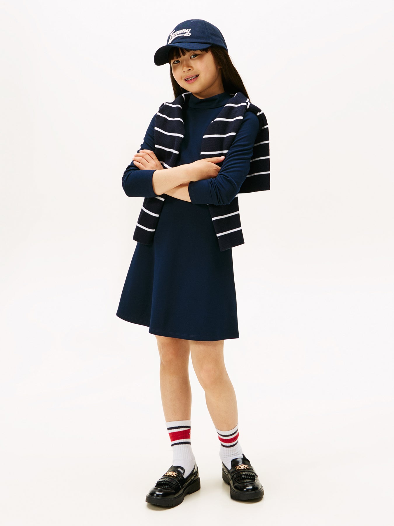Kids’ Sparkle Logo Mock Neck Skater Dress