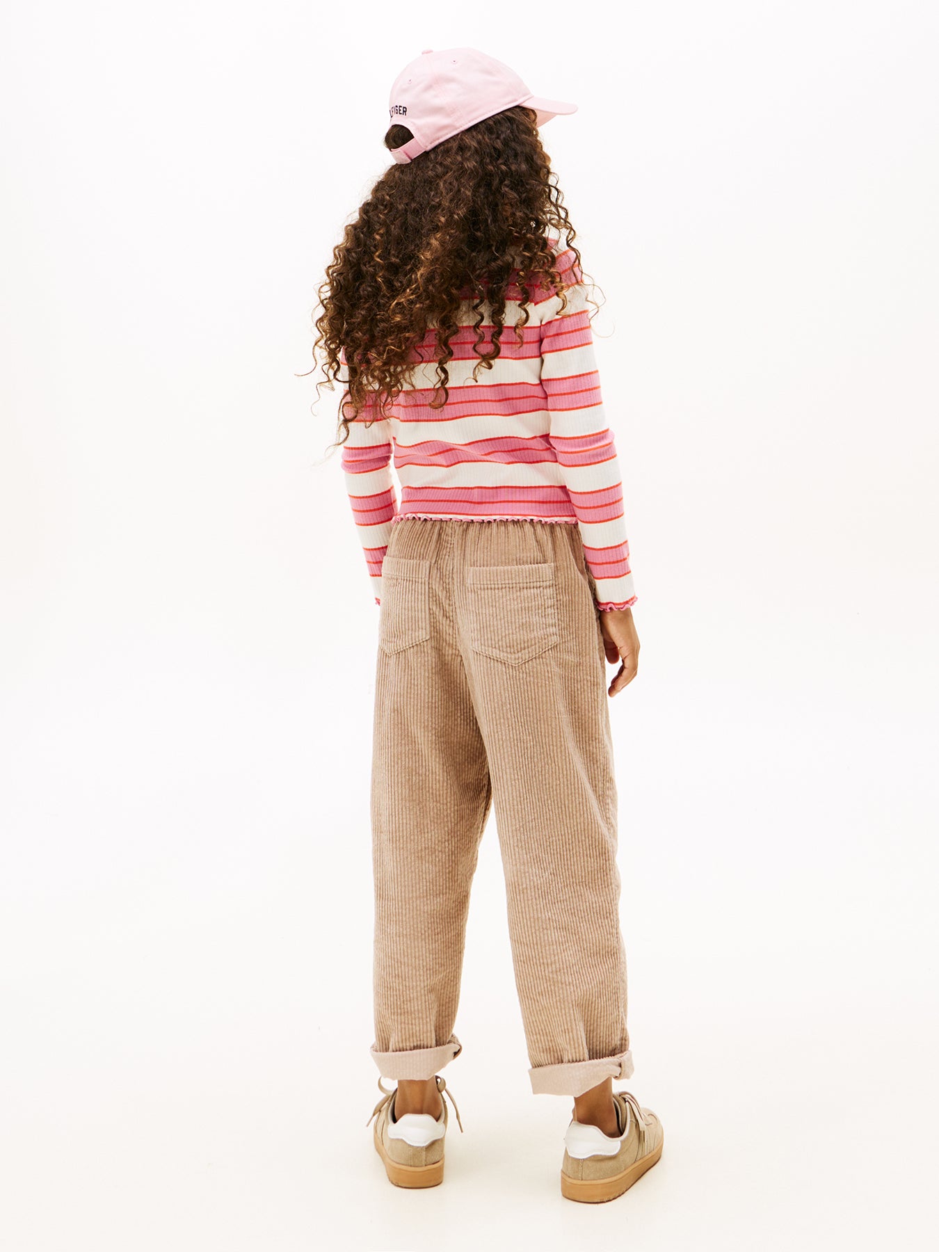 Pink Ribbed Slim Mock Neck Top