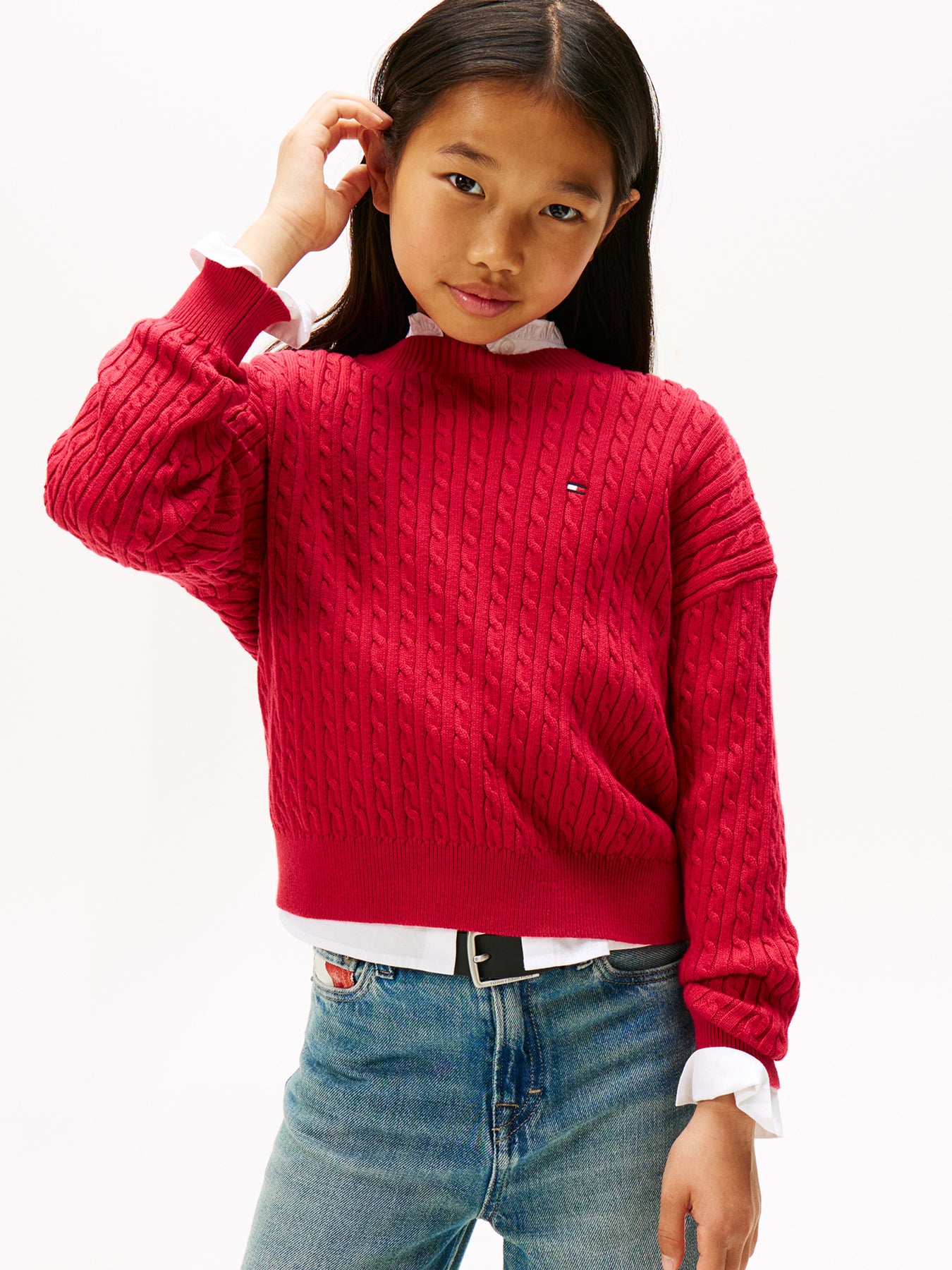 Kids’ Relaxed Cable Knit Jumper