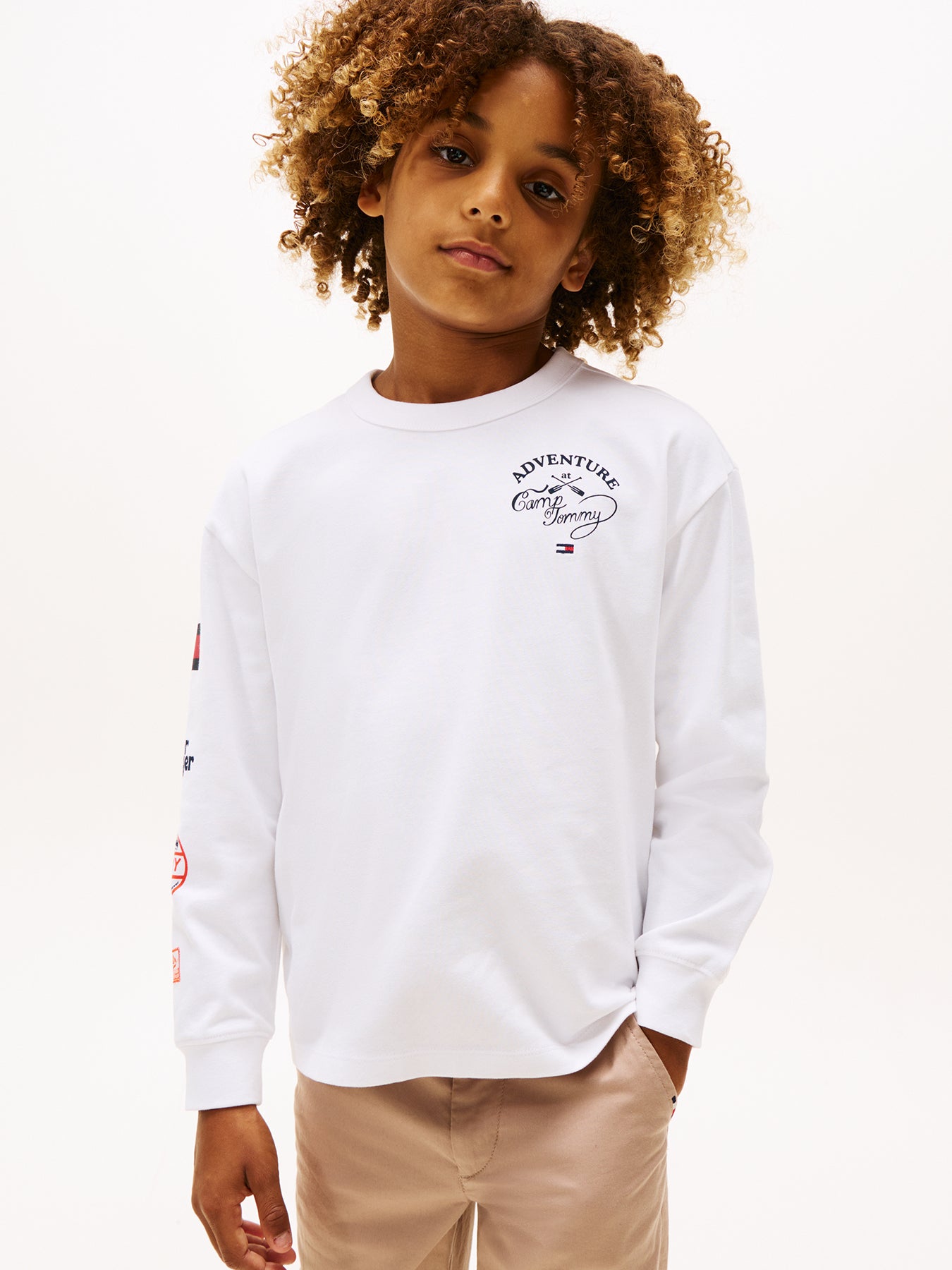 Kids' Badge Long Sleeve T-Shirt White