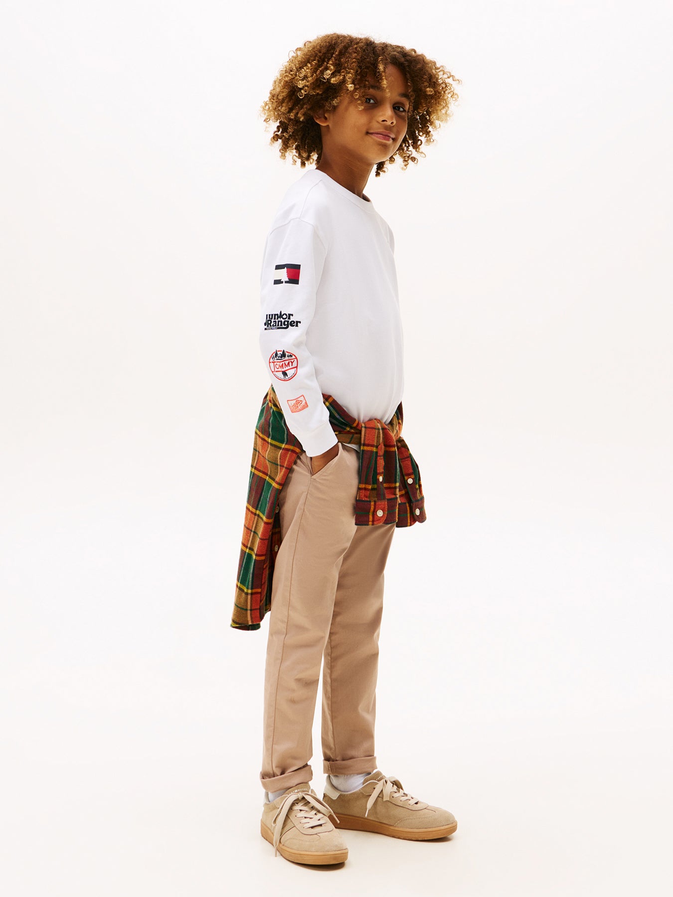 Kids' Badge Long Sleeve T-Shirt White