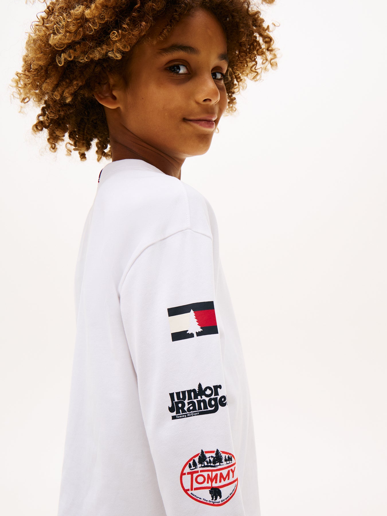 Kids' Badge Long Sleeve T-Shirt White