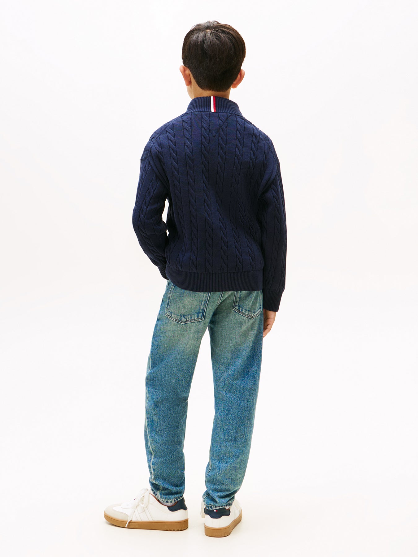 Kids’ Half-Zip Cable Knit Jumper