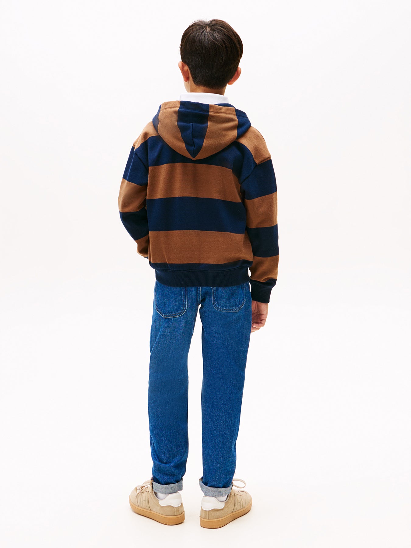 Kids’ Varsity Stripe Concealed Placket Hoody