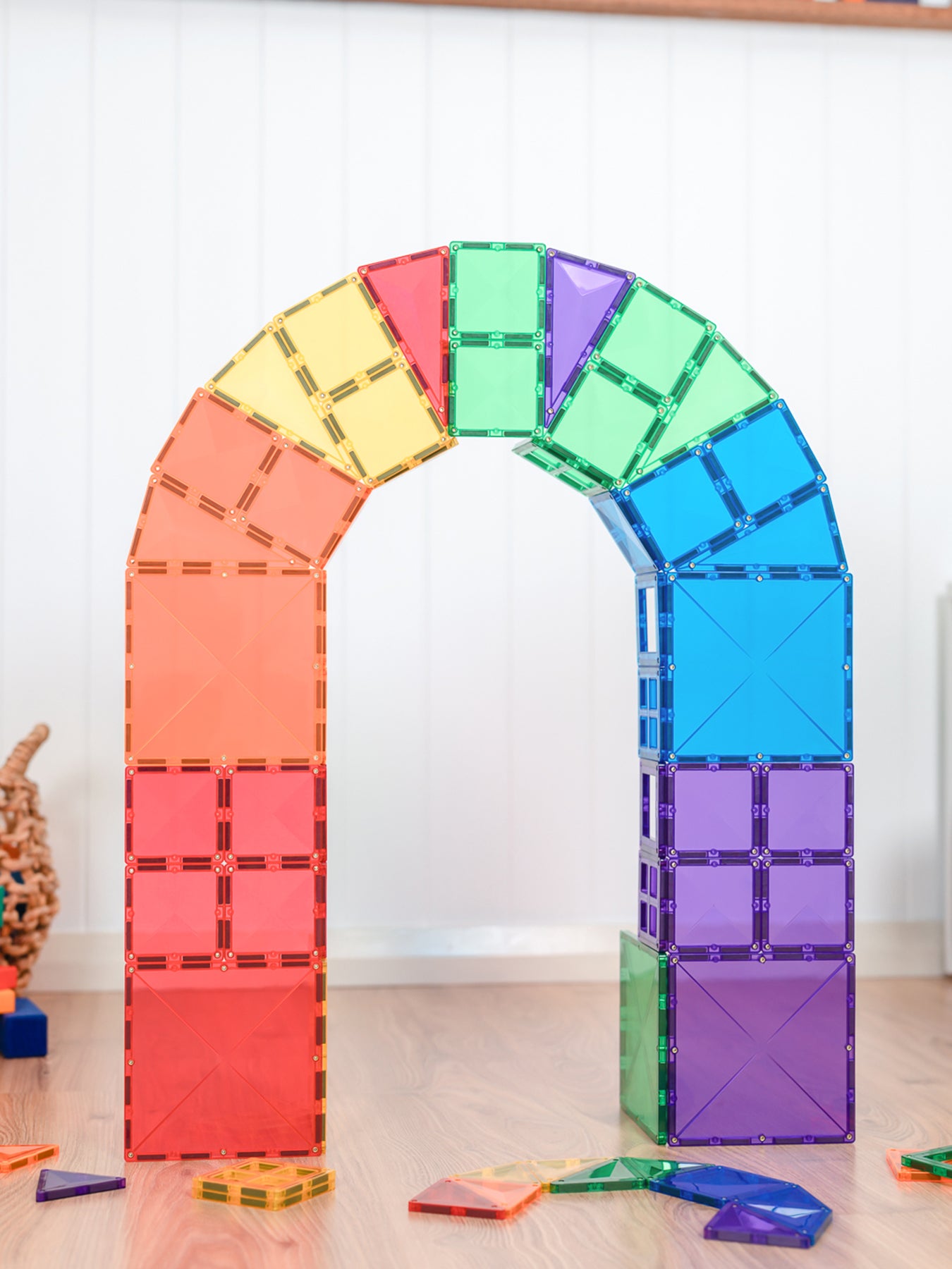 Rainbow Starter Magnetic Tile Set 60-Piece