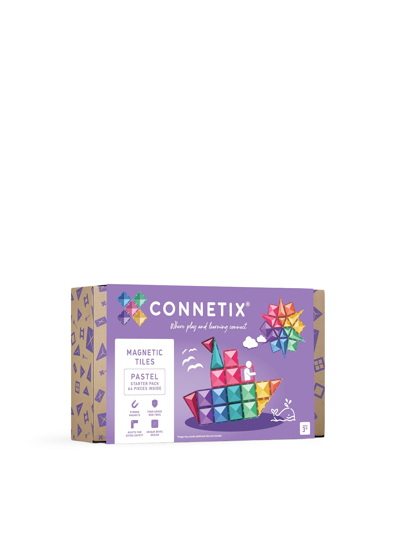 Pastel Starter Magnetic Tile Set 64-Piece