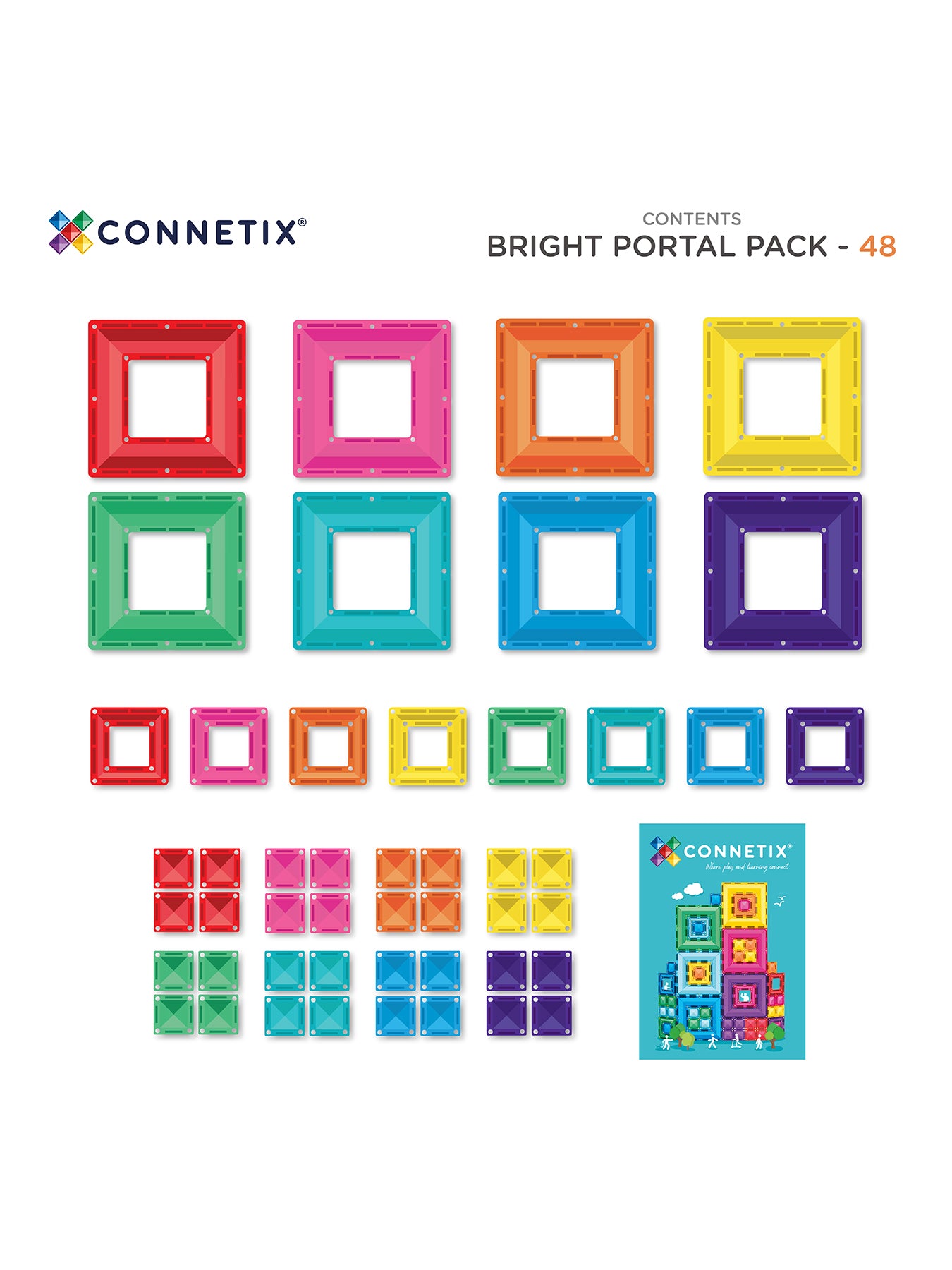 Bright Portal Magnetic Tile Set 48-Piece