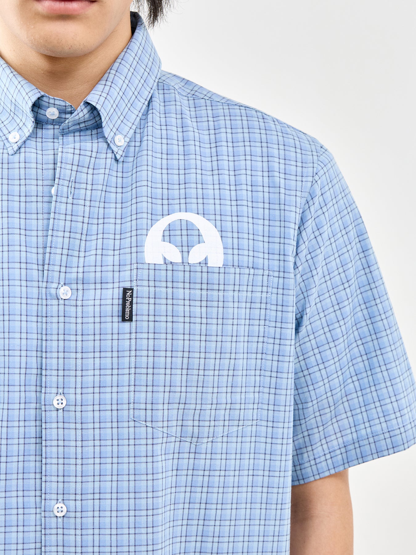 Alien-O Check Short Sleeve Shirt Blue