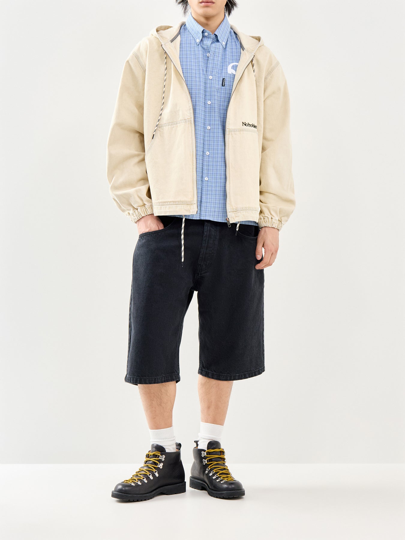 Baggy Denim Shorts Black