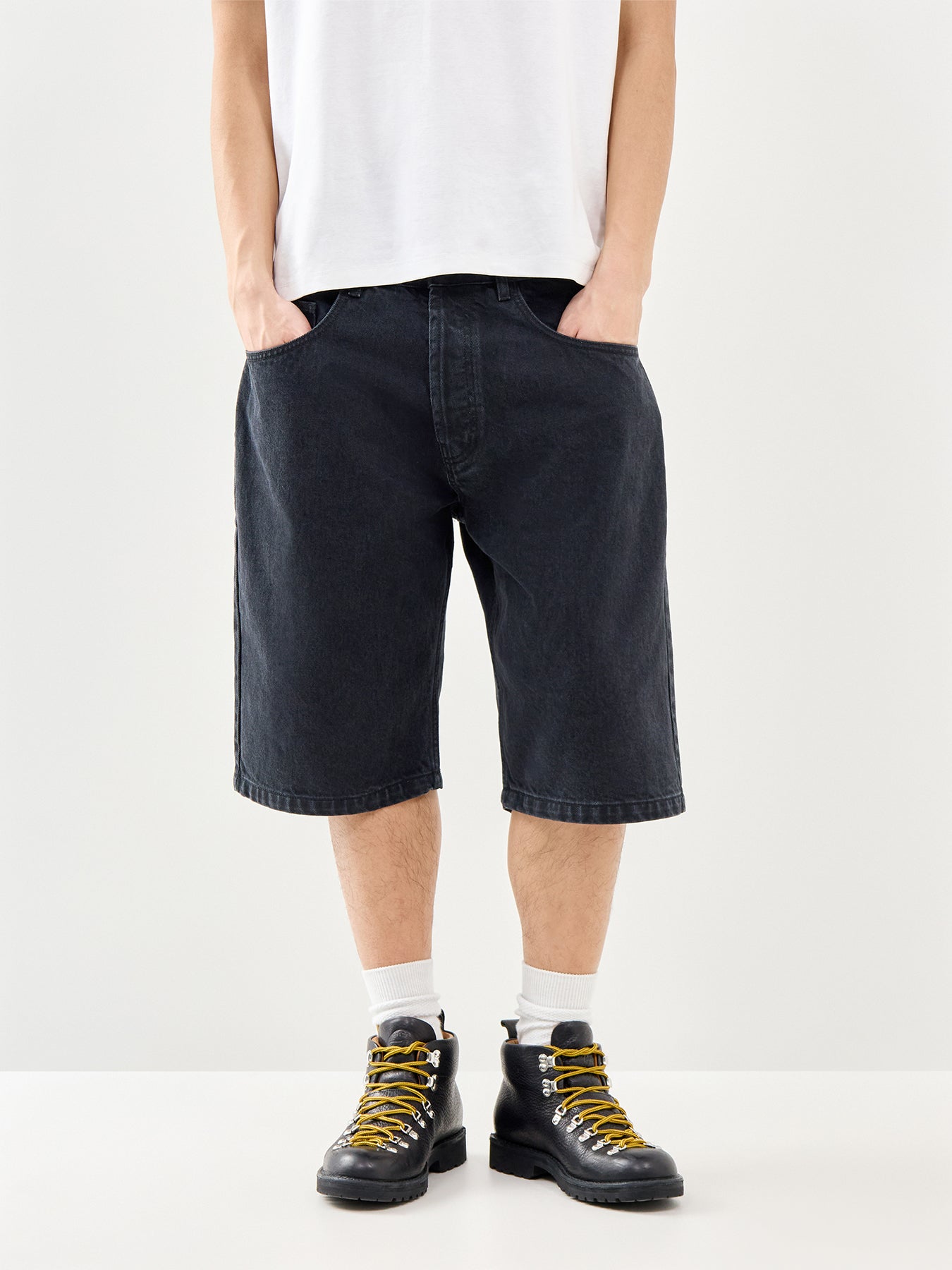 Baggy Denim Shorts Black
