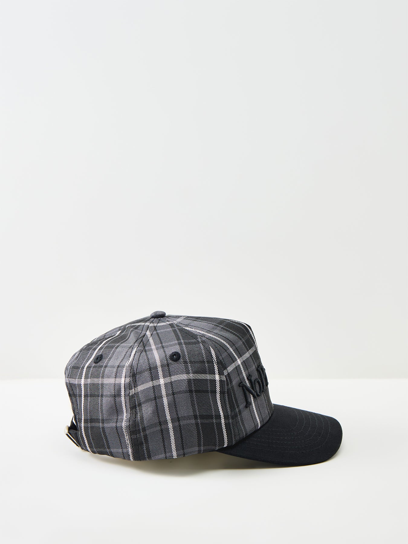 Plaid Cotton Cap Black