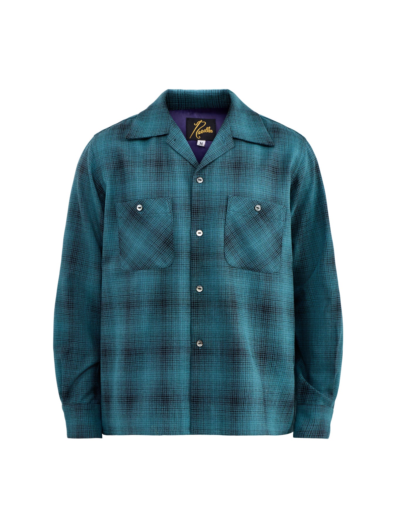 One-Up Wool Shadow Plaid Shirt Blue