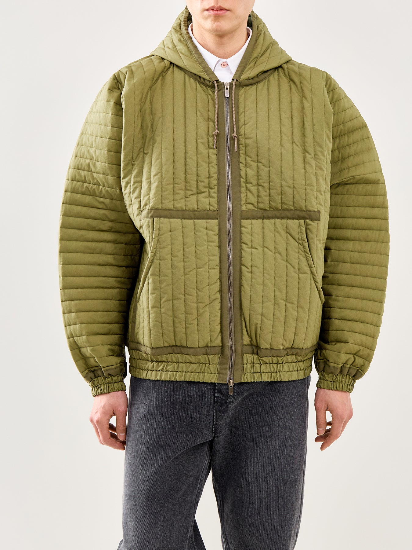 Quilted Hooded Jacket Olive