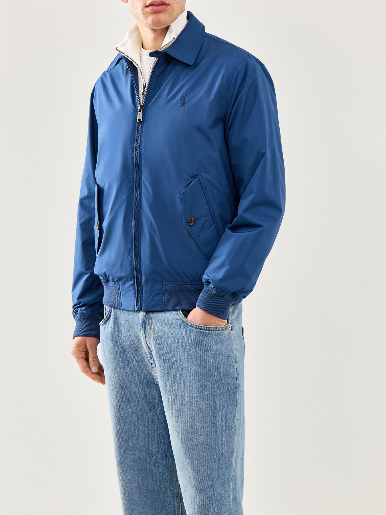 Packable Lightweight Windbreaker Blue