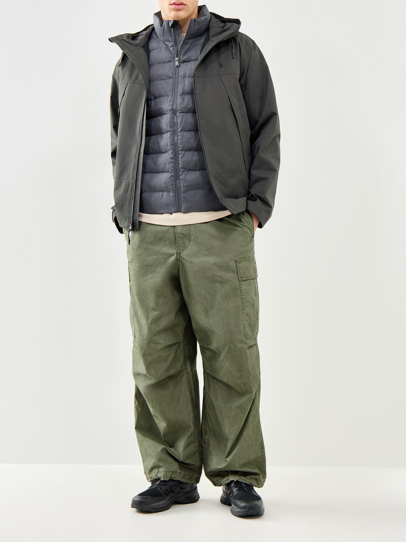 Hooded Padded Jacket Grey