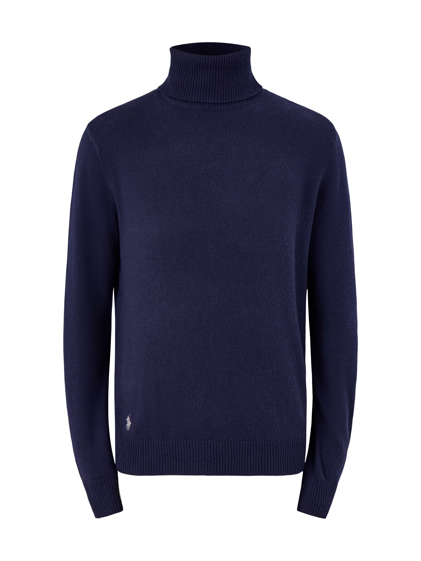 Roll Neck Cotton Wool Knit Navy