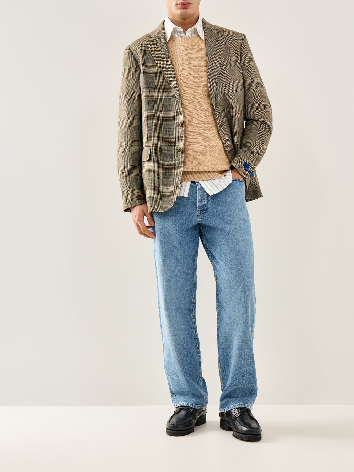 Pique Textured Crew Knit Brown