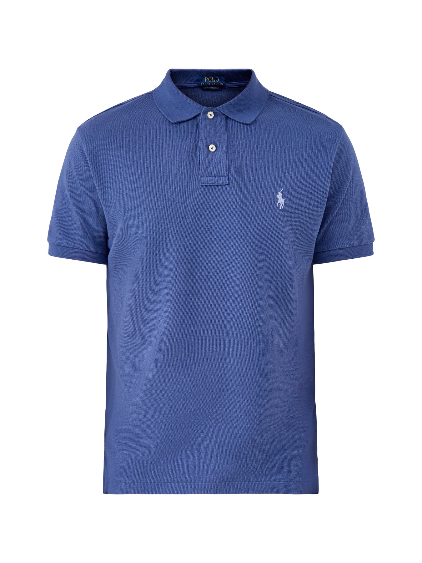 Custom Fit Cotton Polo Top Blue