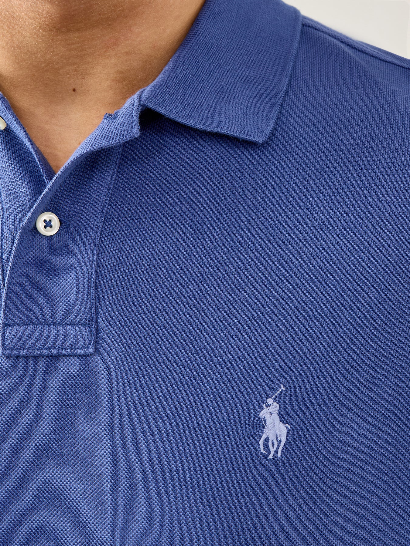 Custom Fit Cotton Polo Top Blue