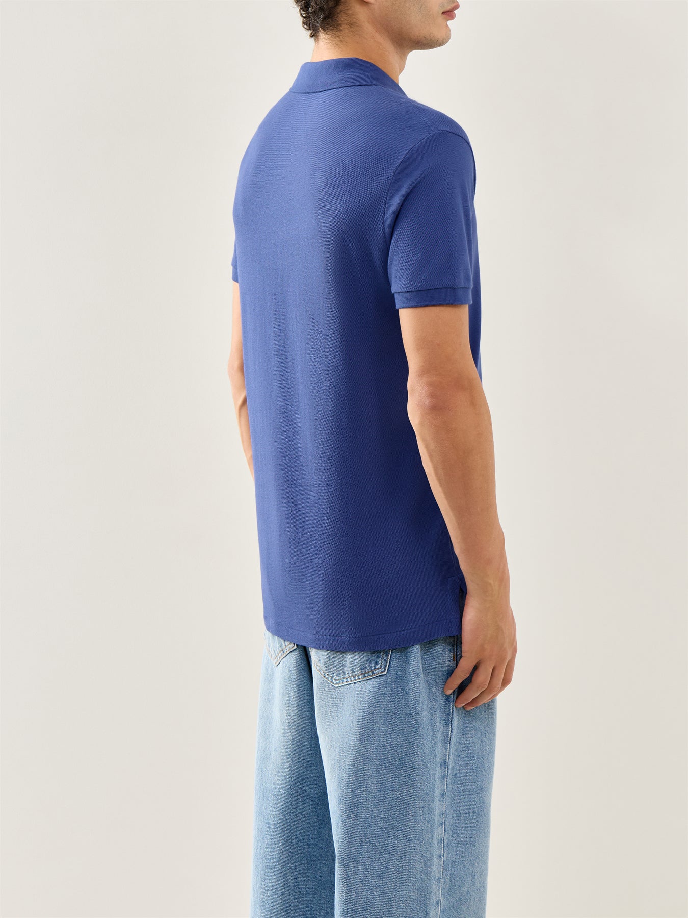 Custom Fit Cotton Polo Top Blue