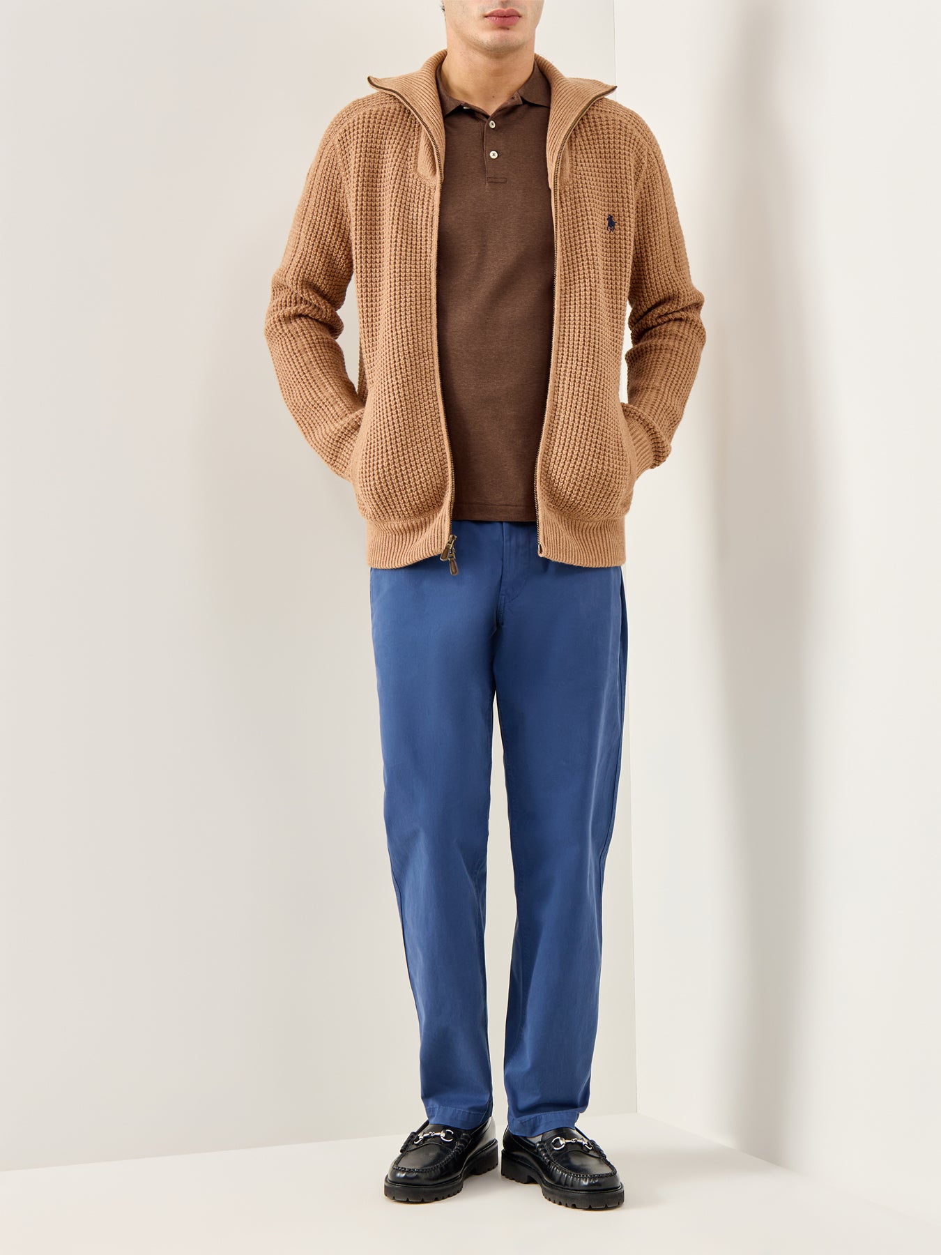 Pima Cotton Polo Top Brown