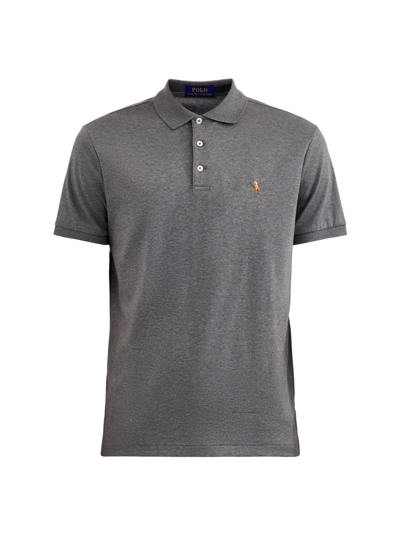 Pima Cotton Polo Top Grey