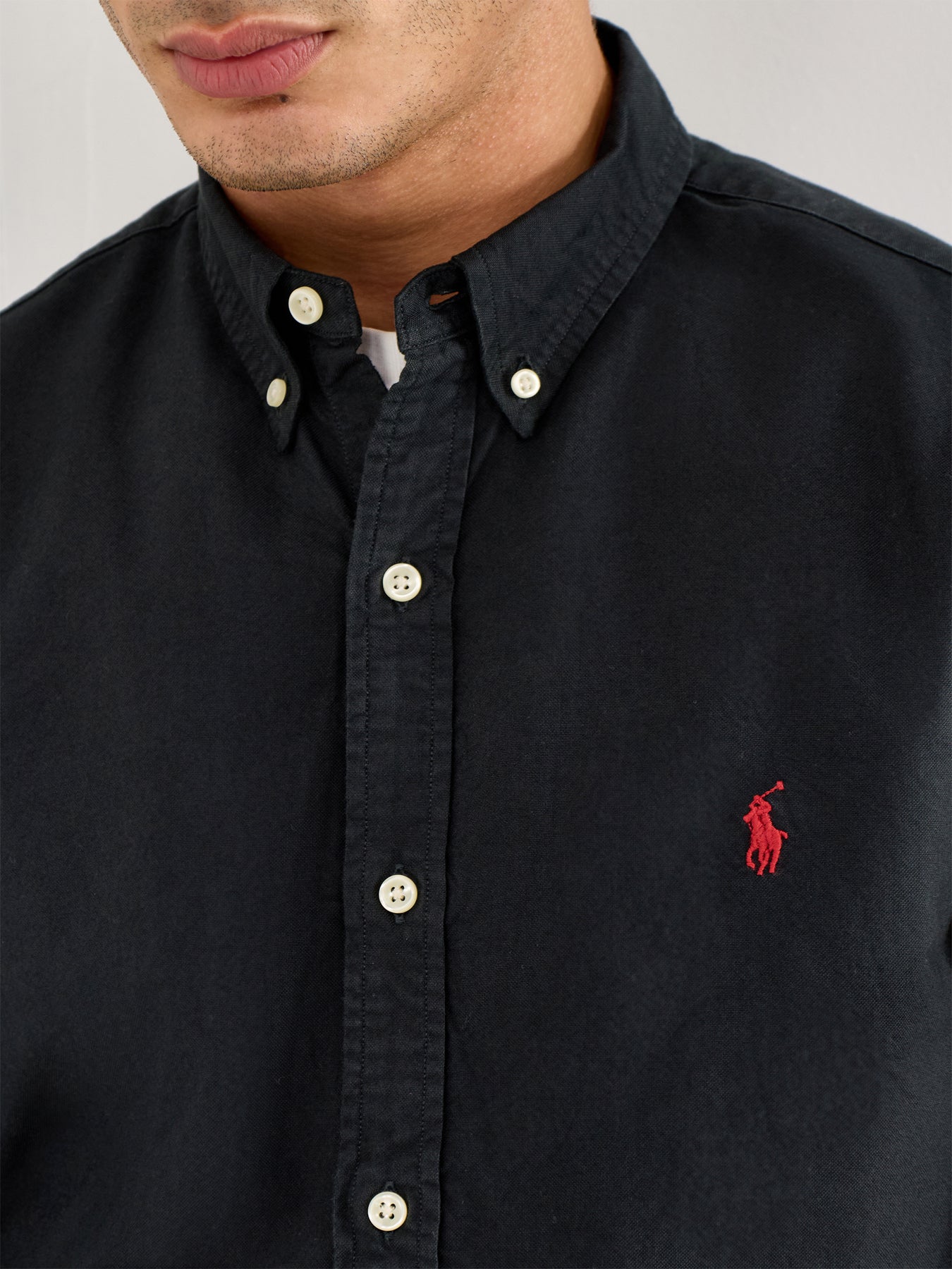 Slim Fit Oxford Shirt Black