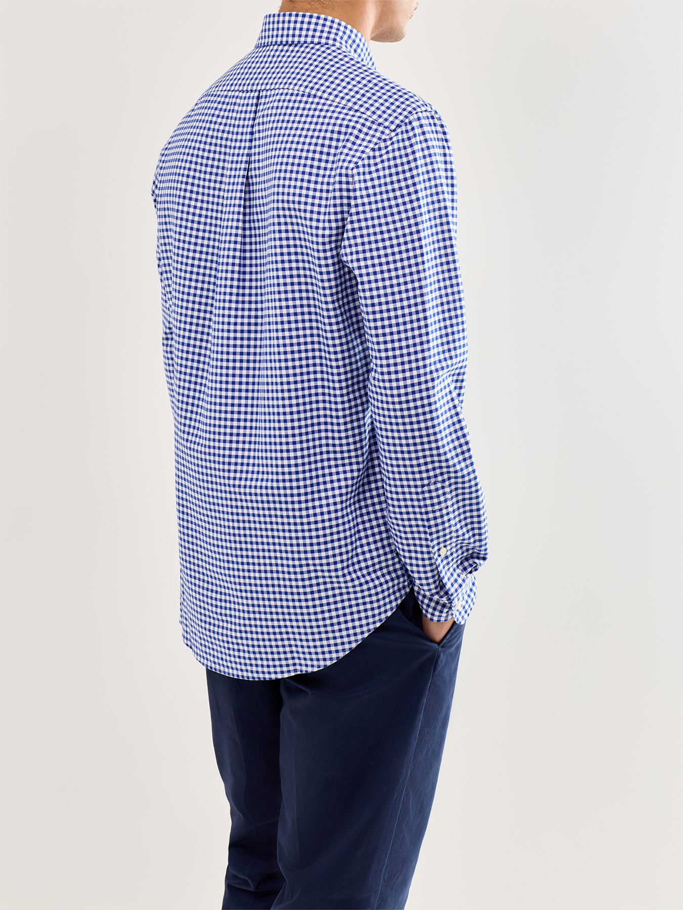 Custom Fit Oxford Check Shirt Blue
