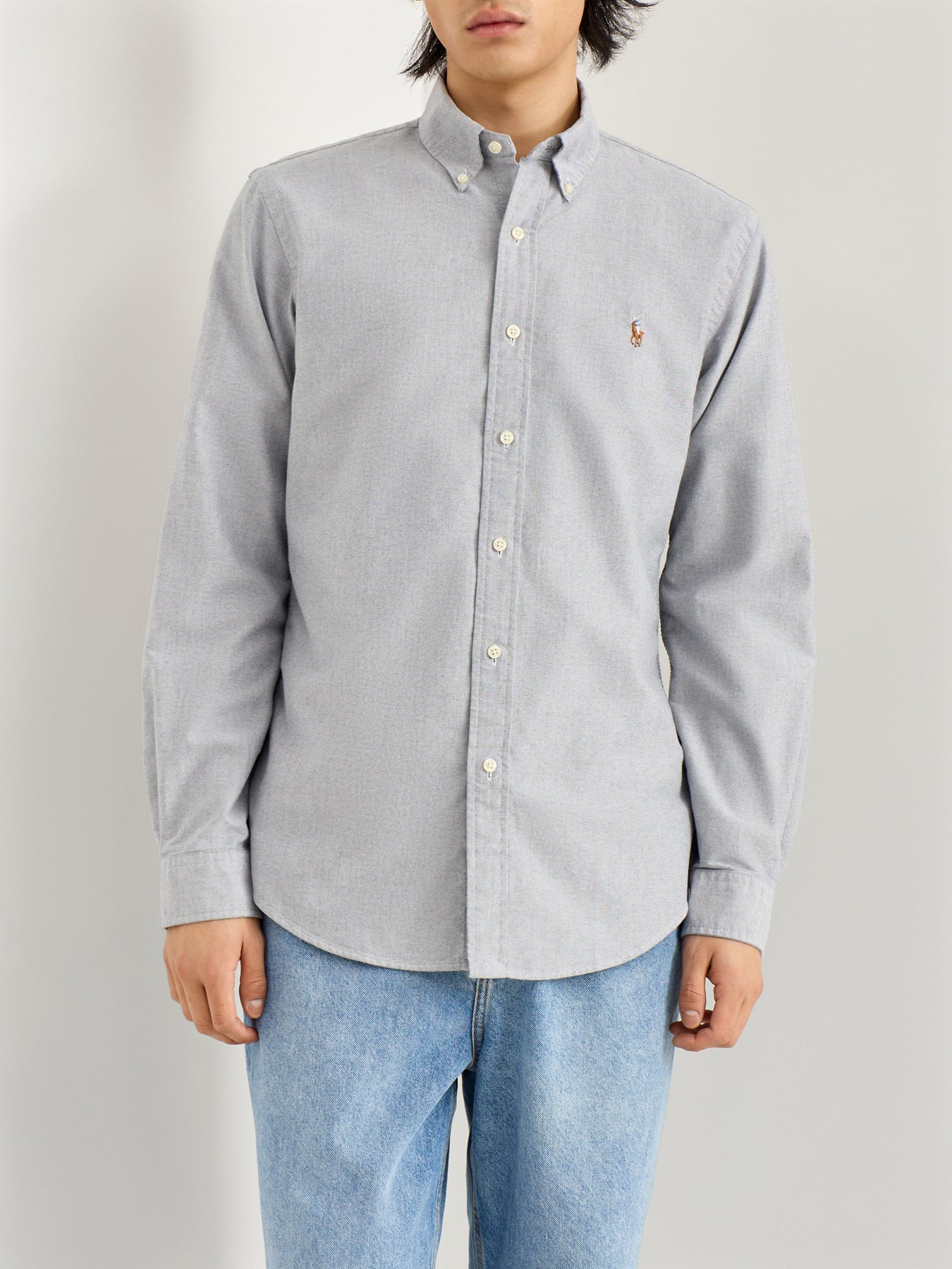 Custom Fit Oxford Shirt Grey