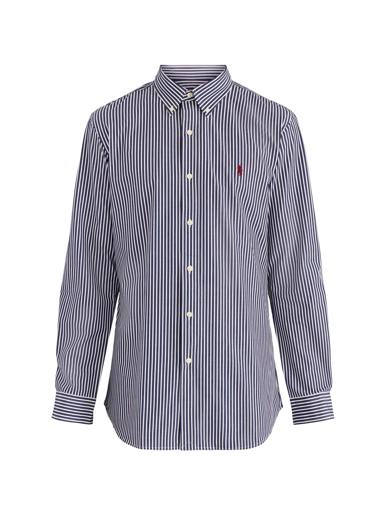 Custom Fit Stretch Poplin Stripe Shirt Blue/White