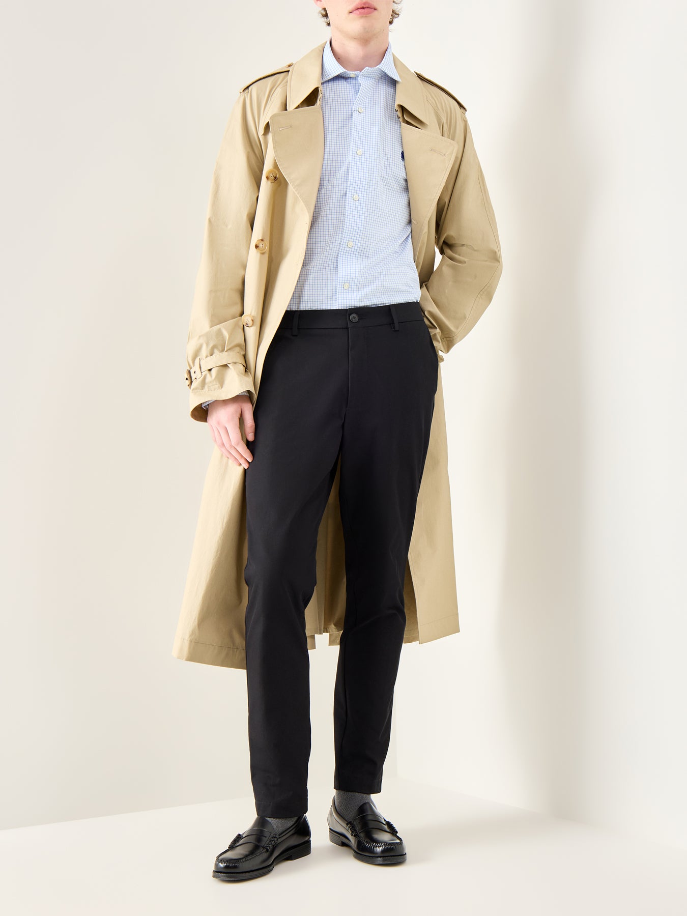 Custom Fit Stretch Poplin Tattersall Check Shirt