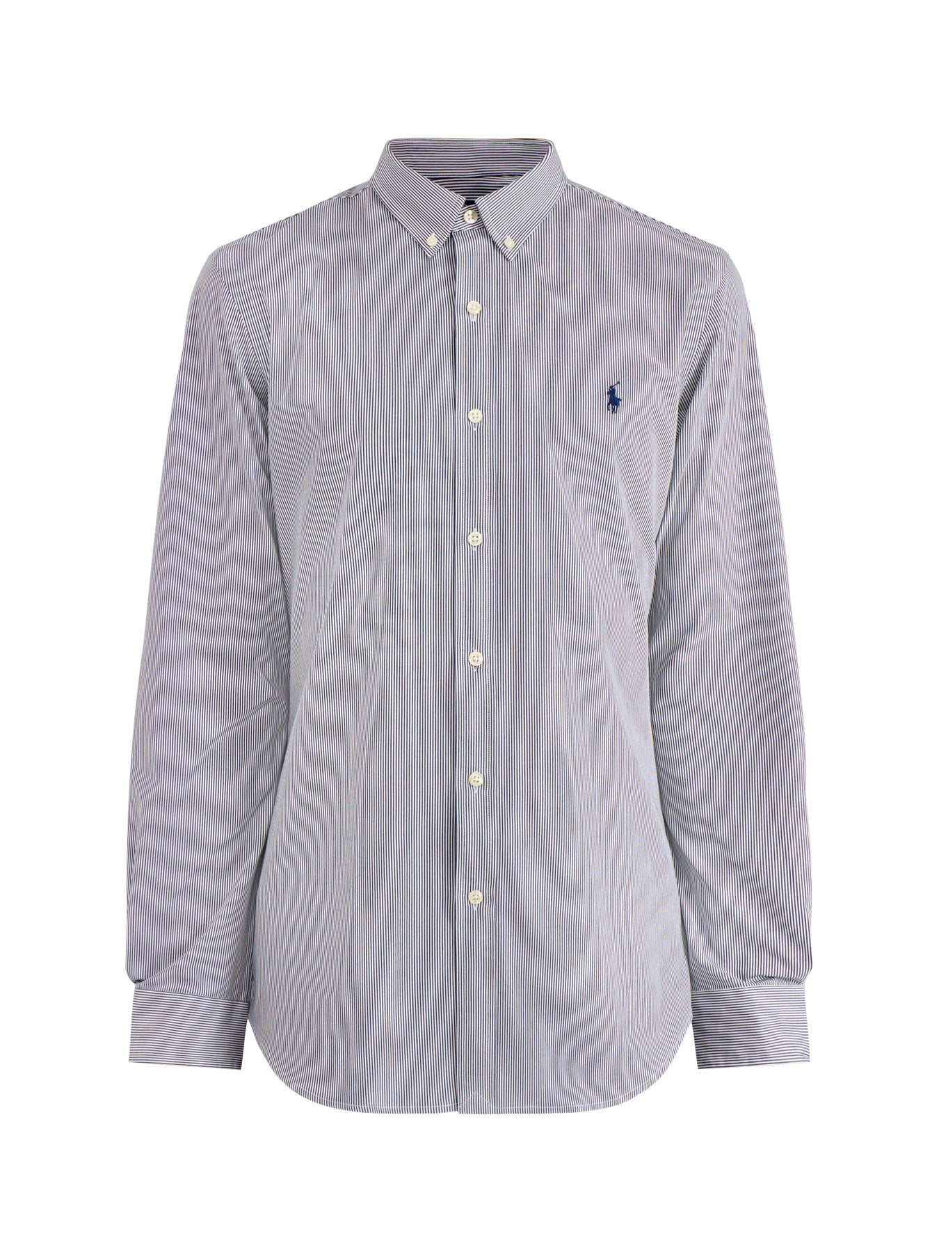 Slim Fit Stretch Poplin Stripe Shirt Light Blue