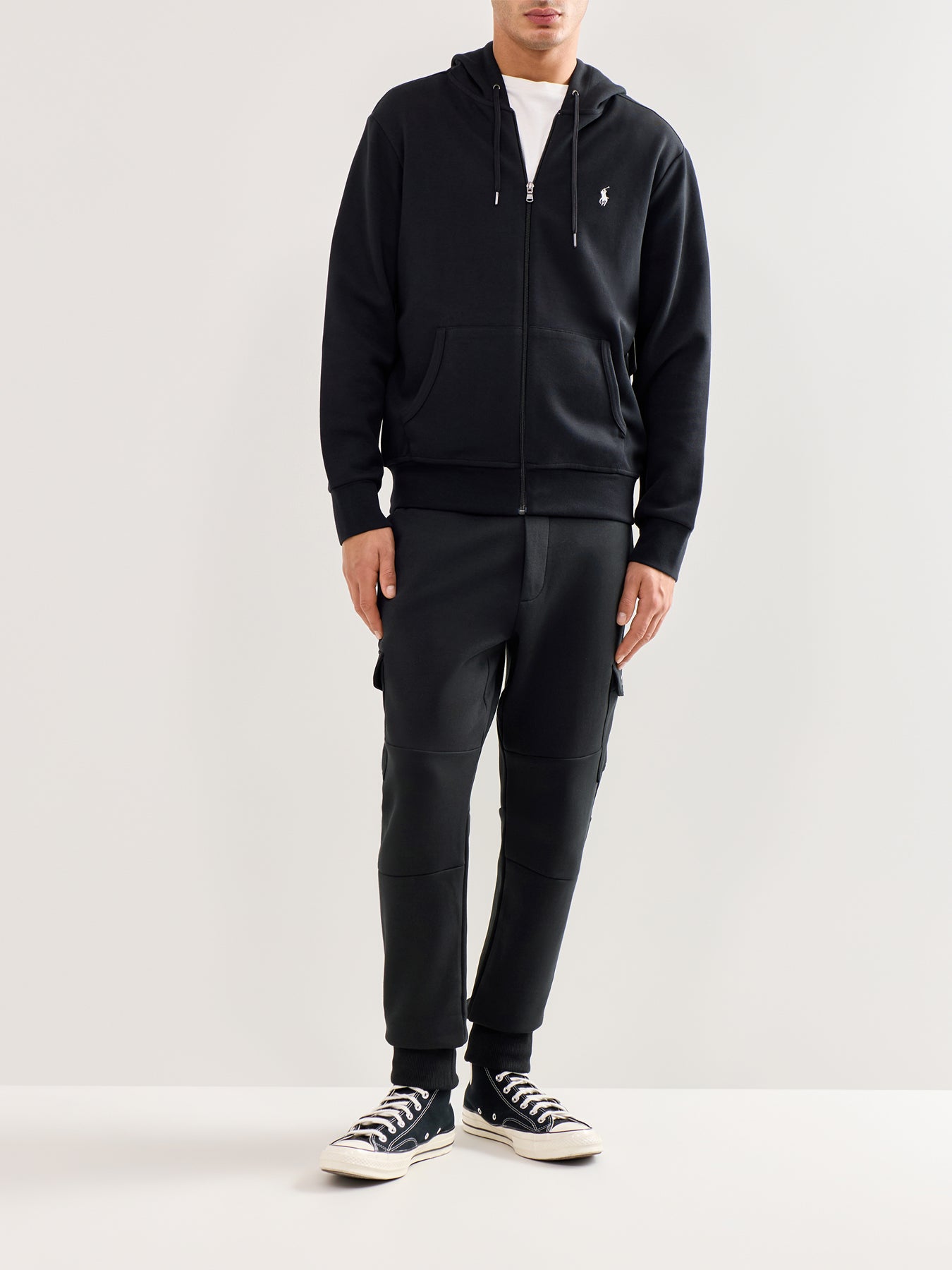 Double Knit Cargo Joggers Grey Black