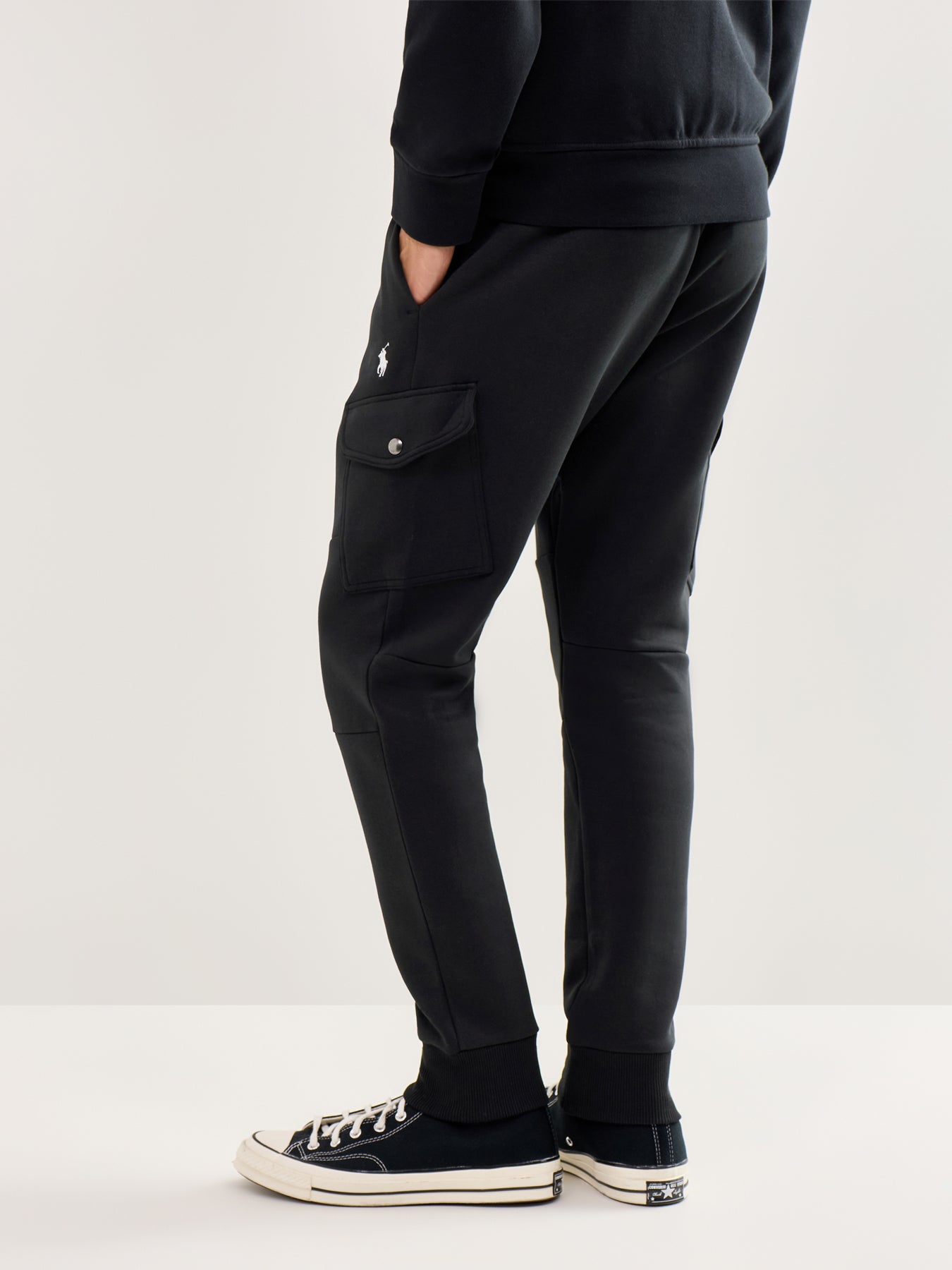 Double Knit Cargo Joggers Grey Black