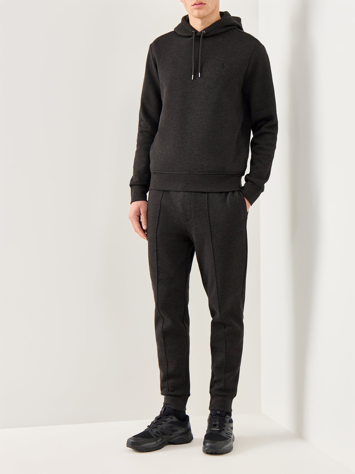 Double Knit Pleat Joggers Grey