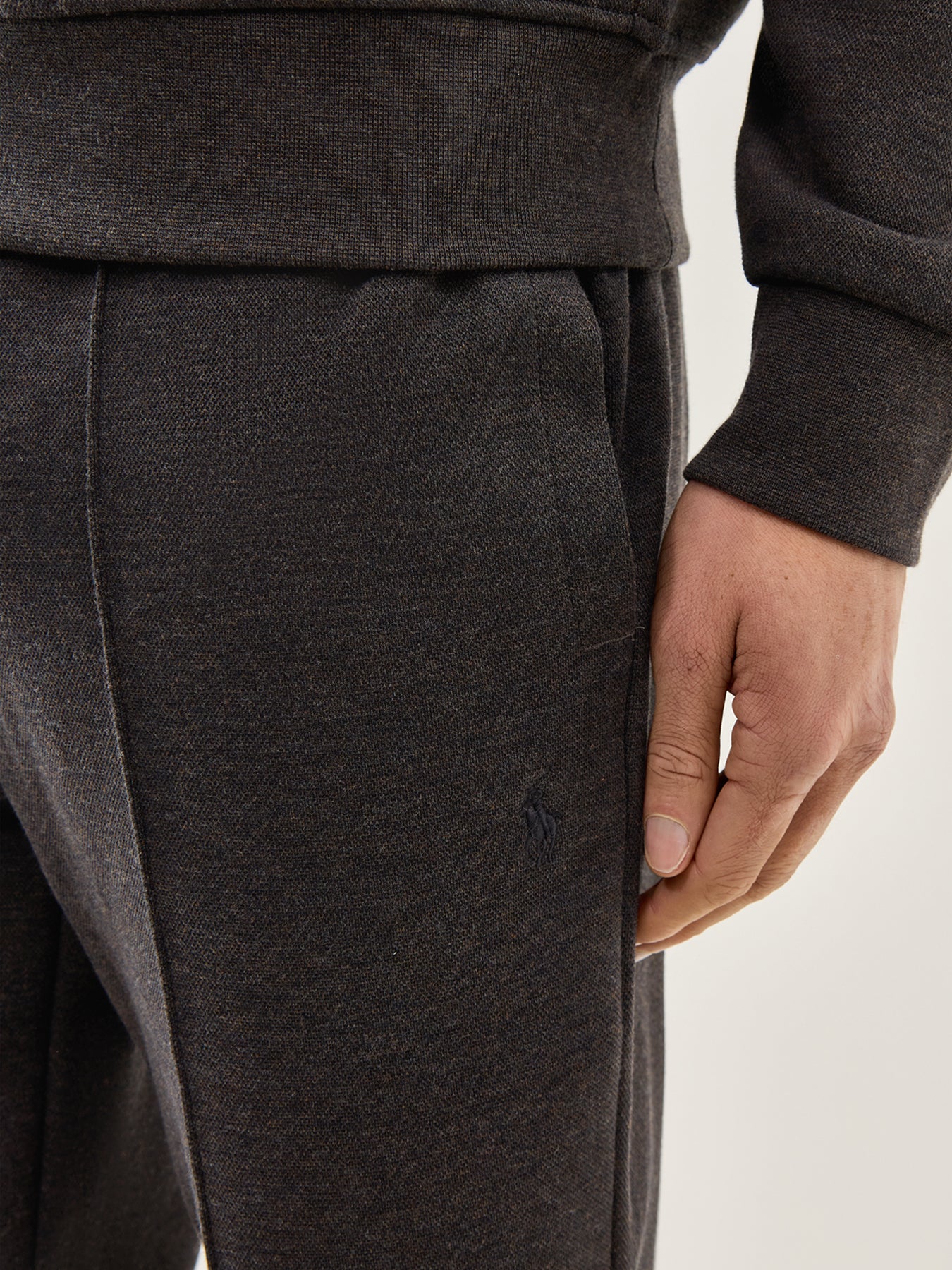 Double Knit Pleat Joggers Grey