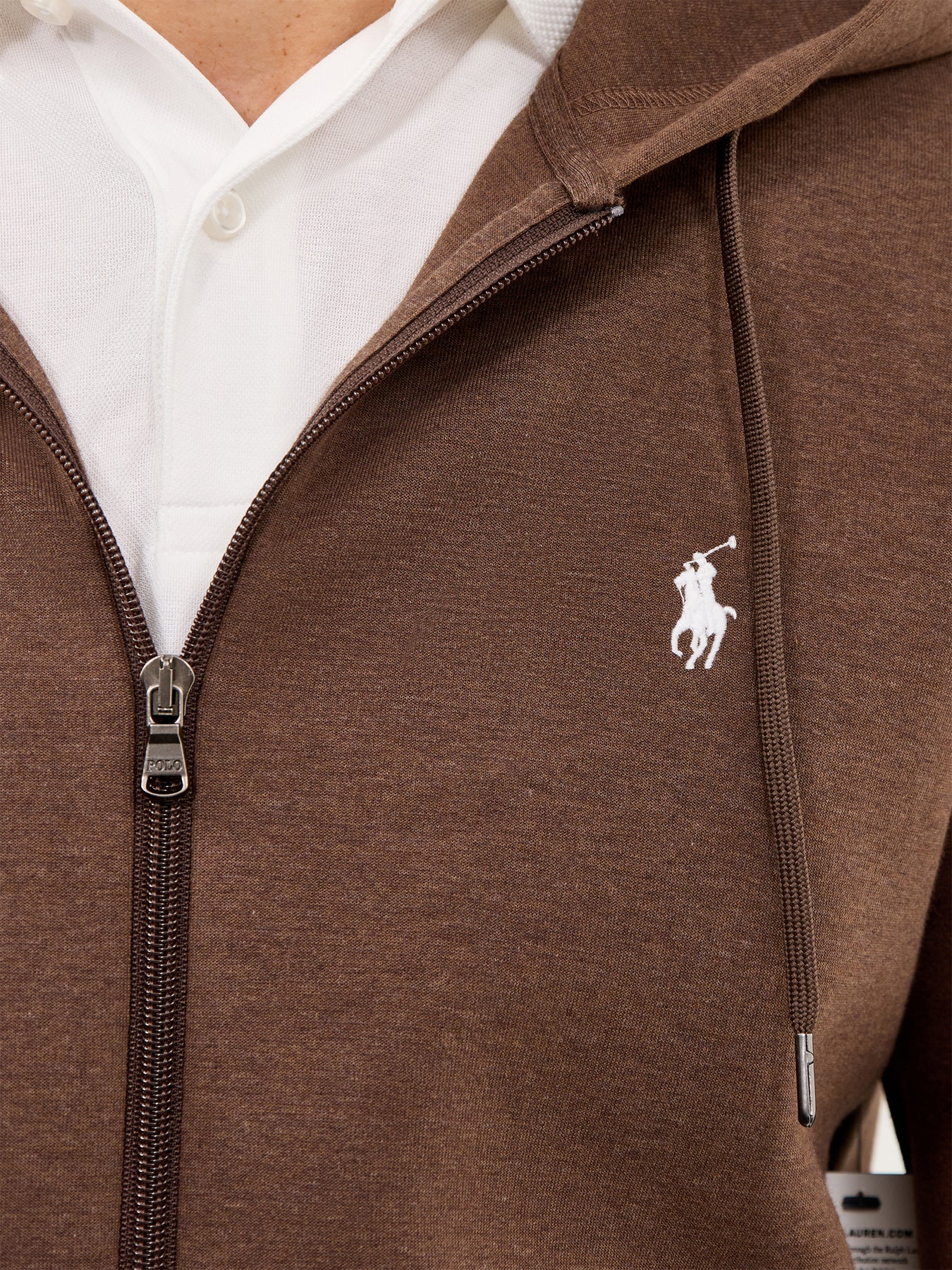 Double Knit Zip Up Hoodie Brown