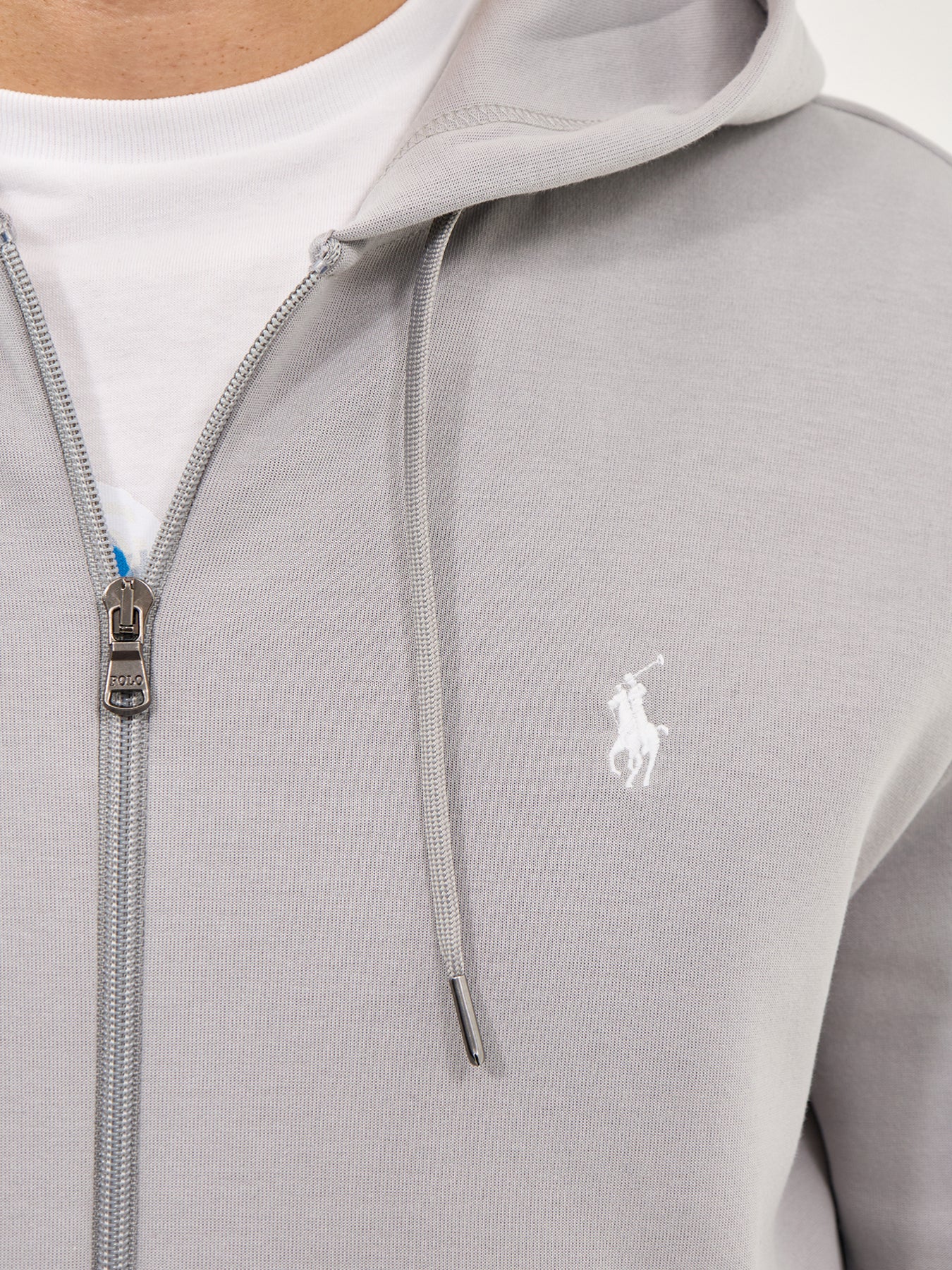 Double Knit Zip Up Hoodie Grey