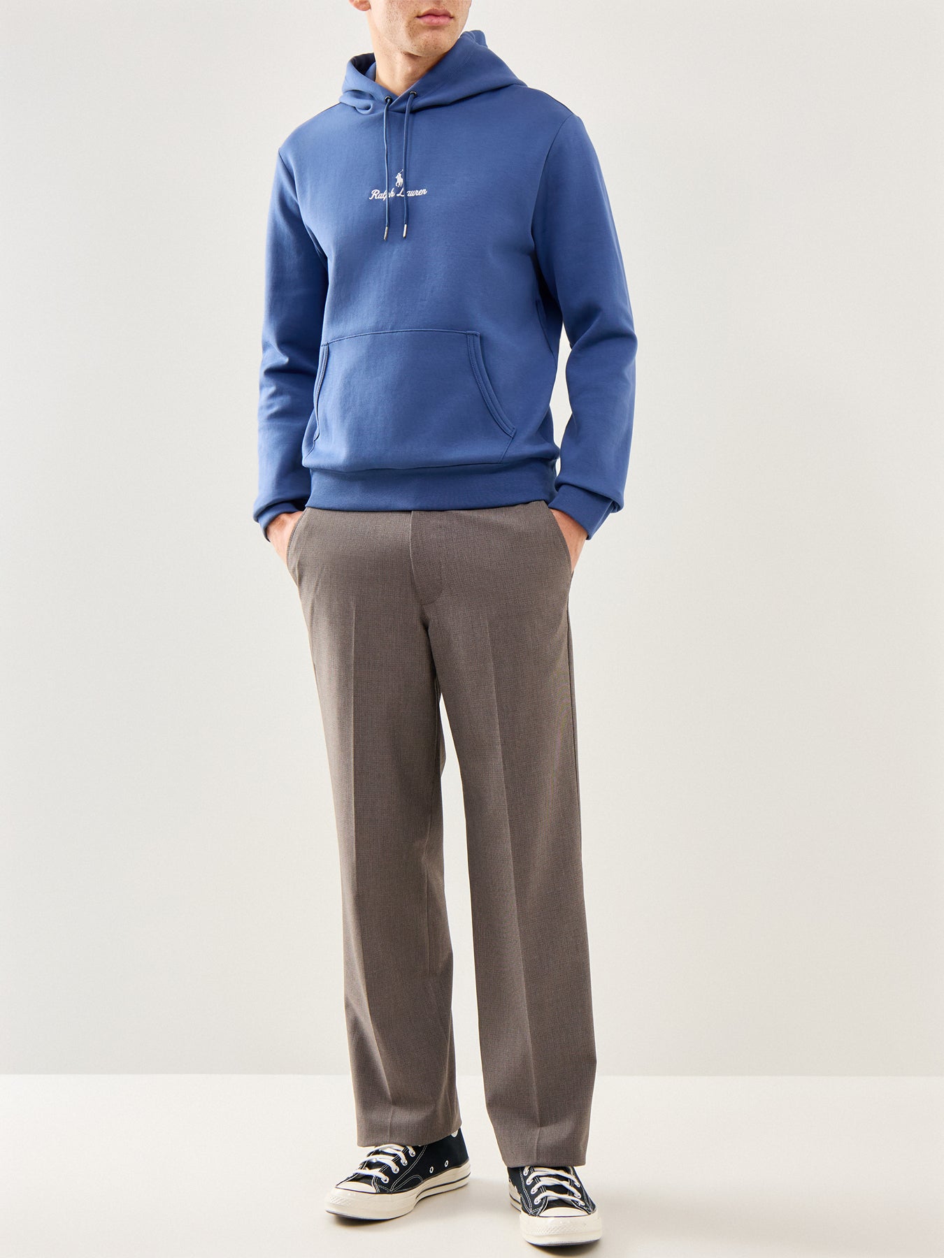 Double Knit Central Rope Logo Hoodie Blue