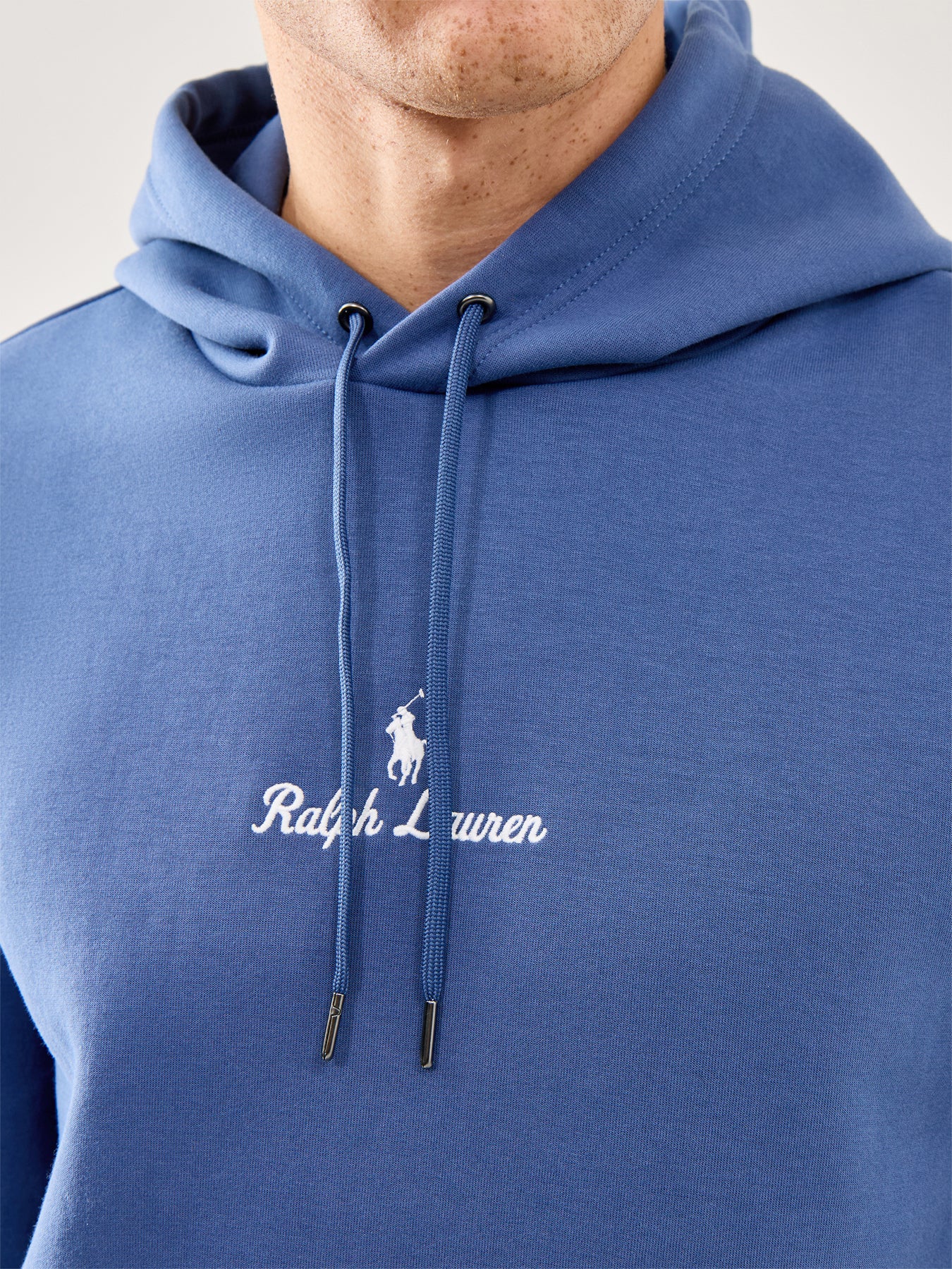 Double Knit Central Rope Logo Hoodie Blue