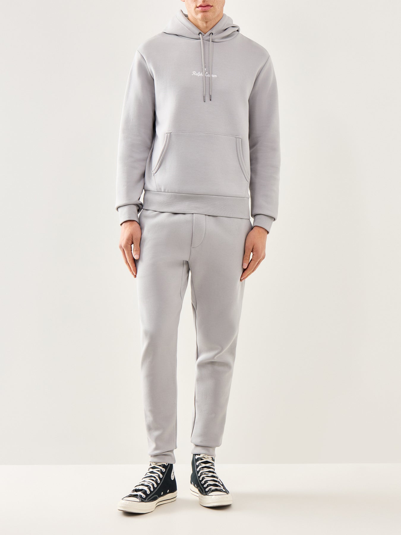 Double Knit Central Rope Logo Hoodie Grey